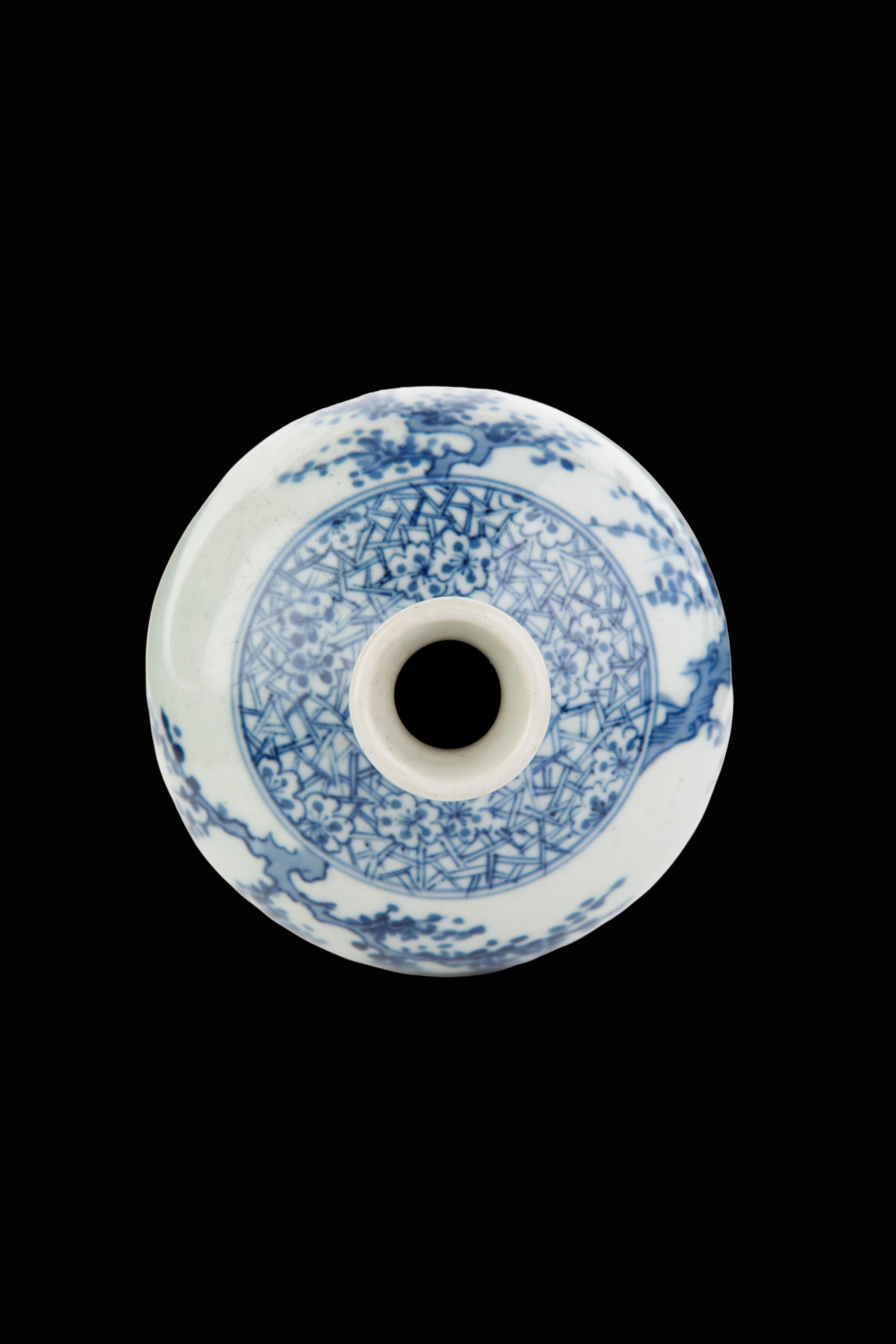 Vasetto bianco e blu