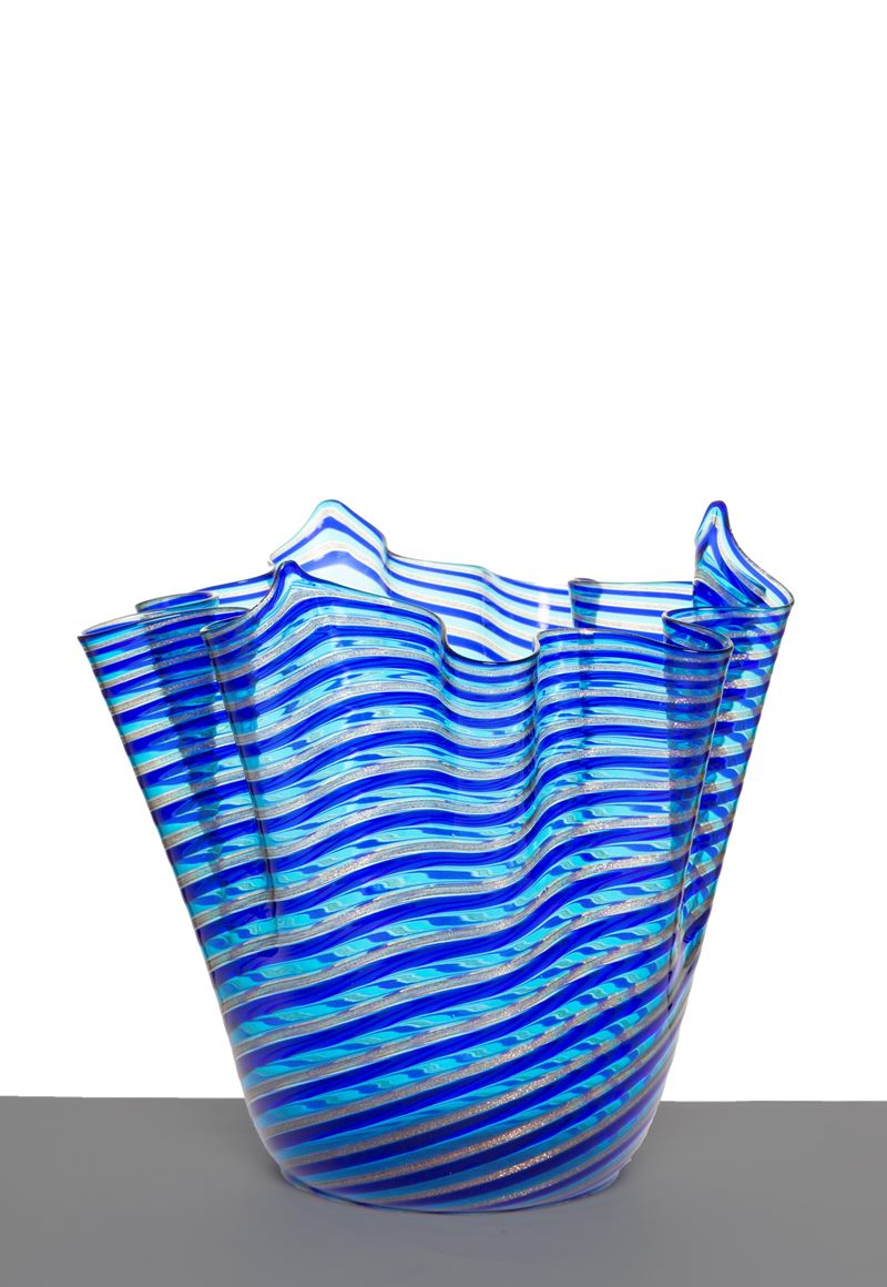 Vaso Fazzoletto a canne. VENINI