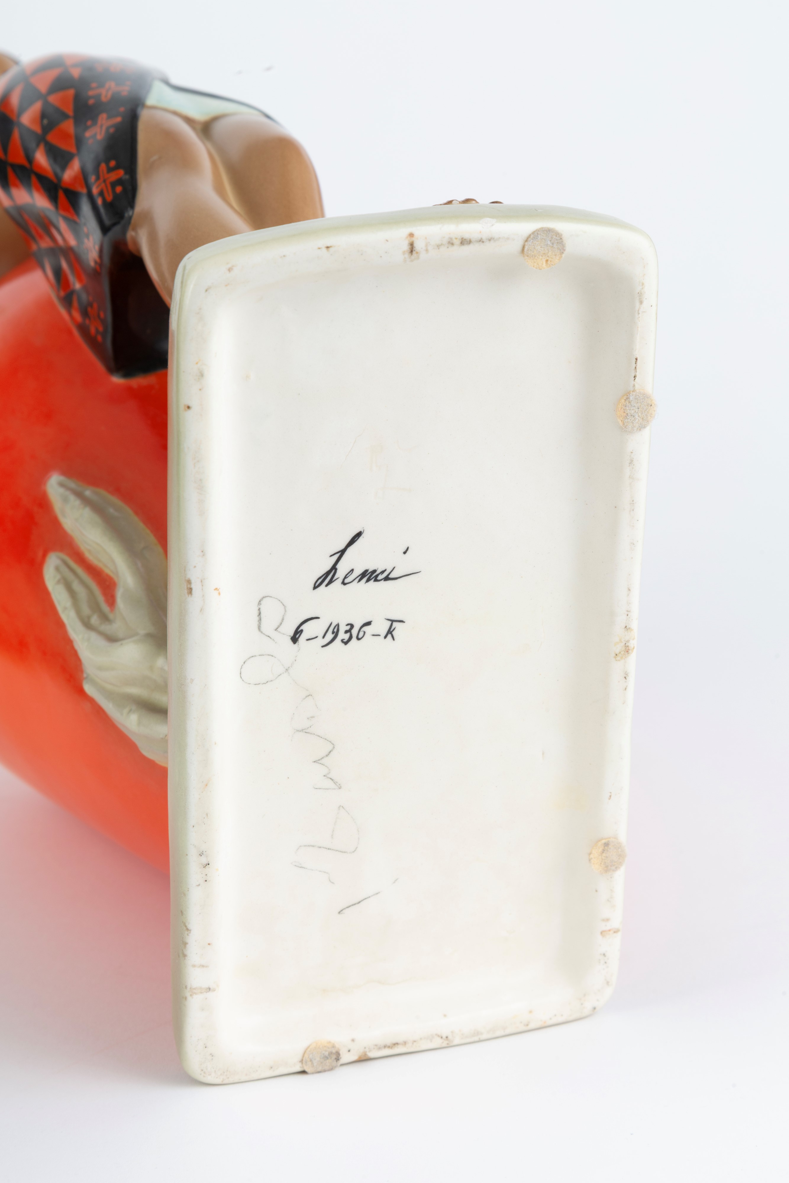 Abele Jacobi - Abele Giacobi, Ragazza abissina appoggiata ad un'anfora, scultura in ceramica per ...