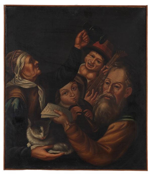 GIACOMO FRANCESCO CIPPER IL TODESCHINI - Painting "MUSICIANS AT THE INN"