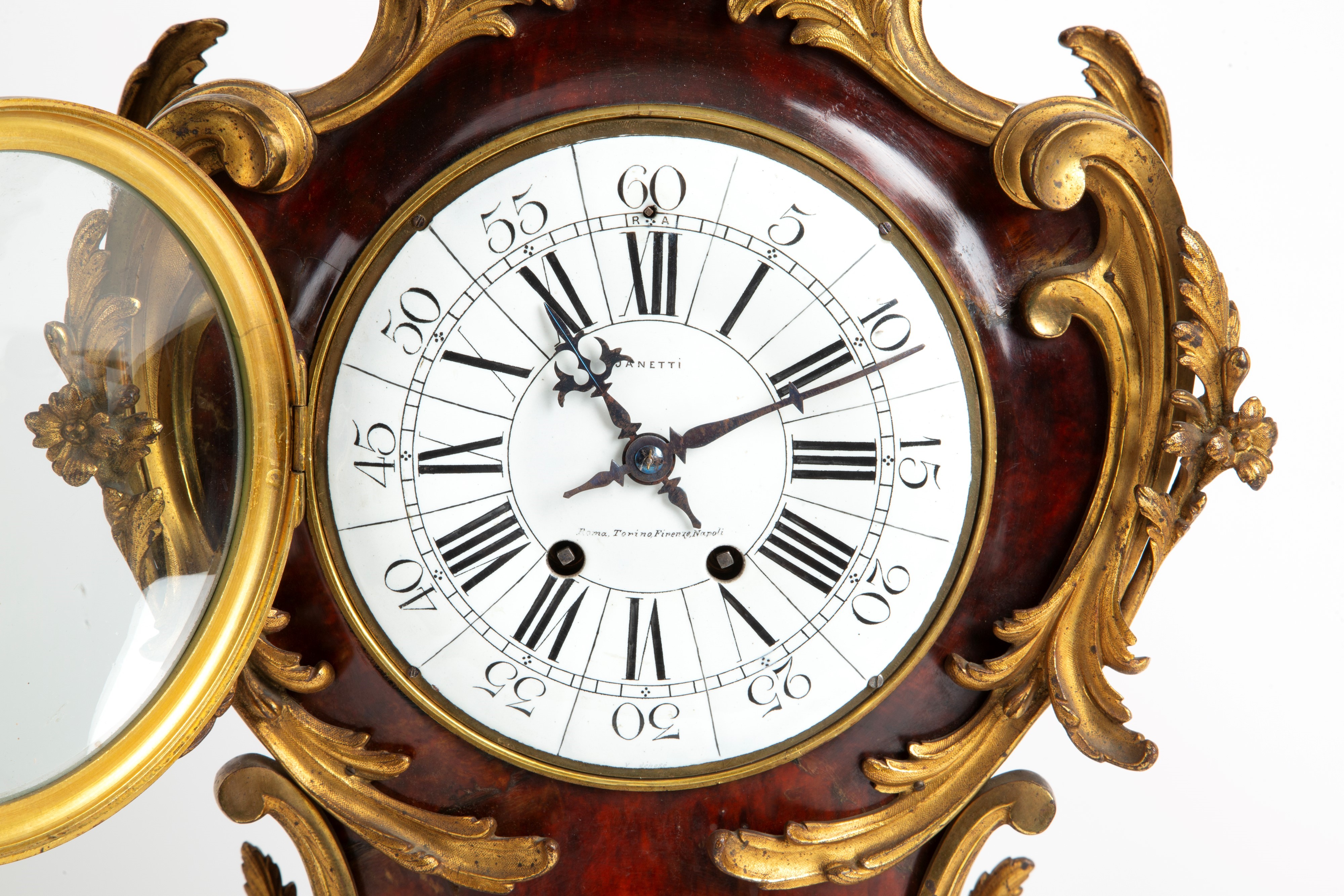 Jannettti, Orologio da tavolo in bronzo cesellato e dorato (XIX secolo)