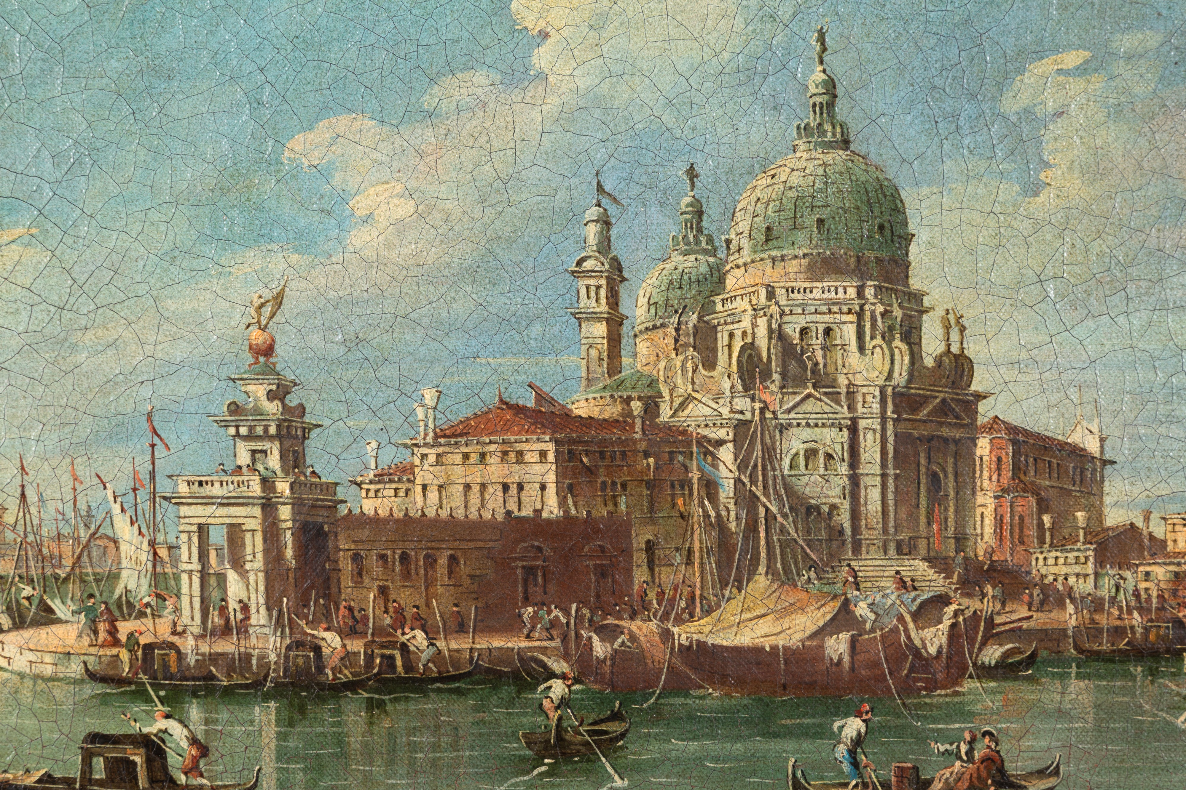Dipinto di fine XIX secolo, Punta della Dogana con Chiesa della Salute, olio su tela