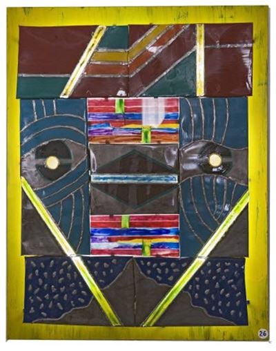 Scultura 'MASCHERA' in lamiera e plexiglass, 1983