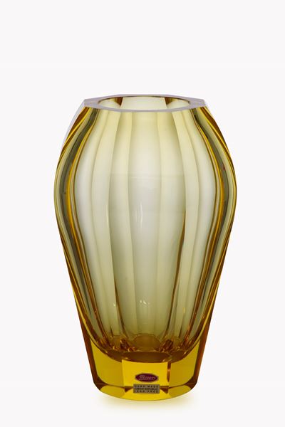 MOSER, Vaso in vetro giallo