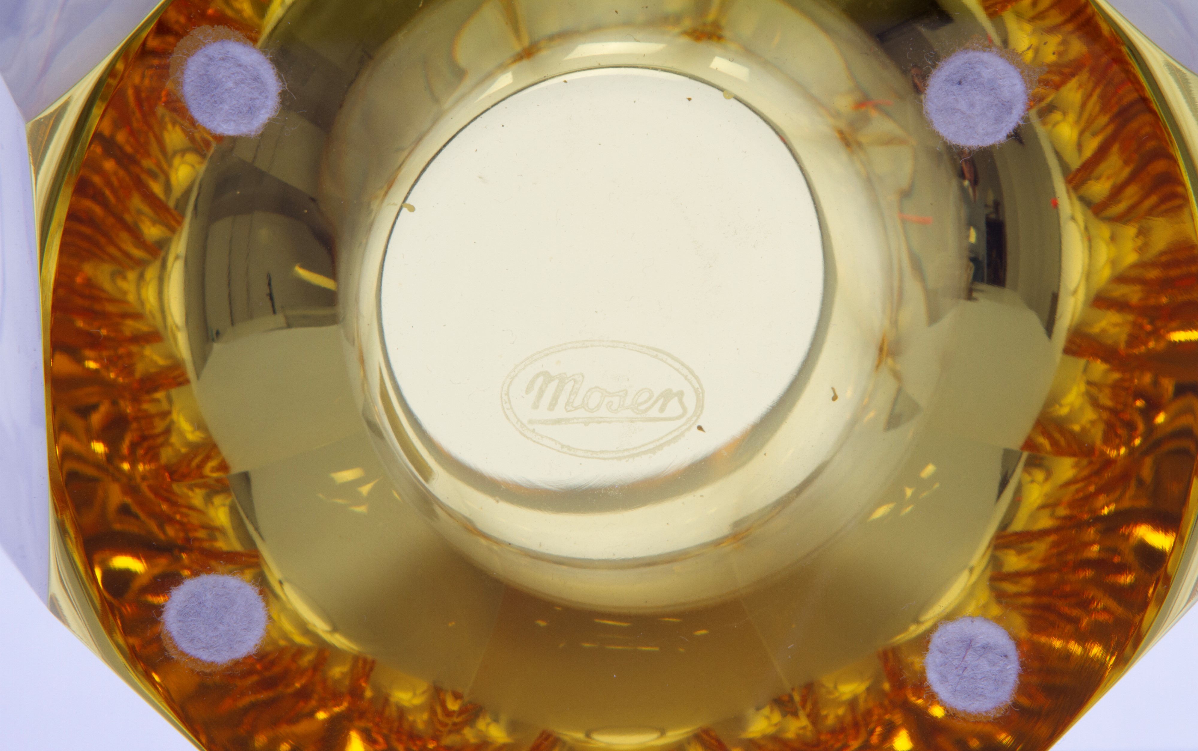 MOSER, Vaso in vetro giallo