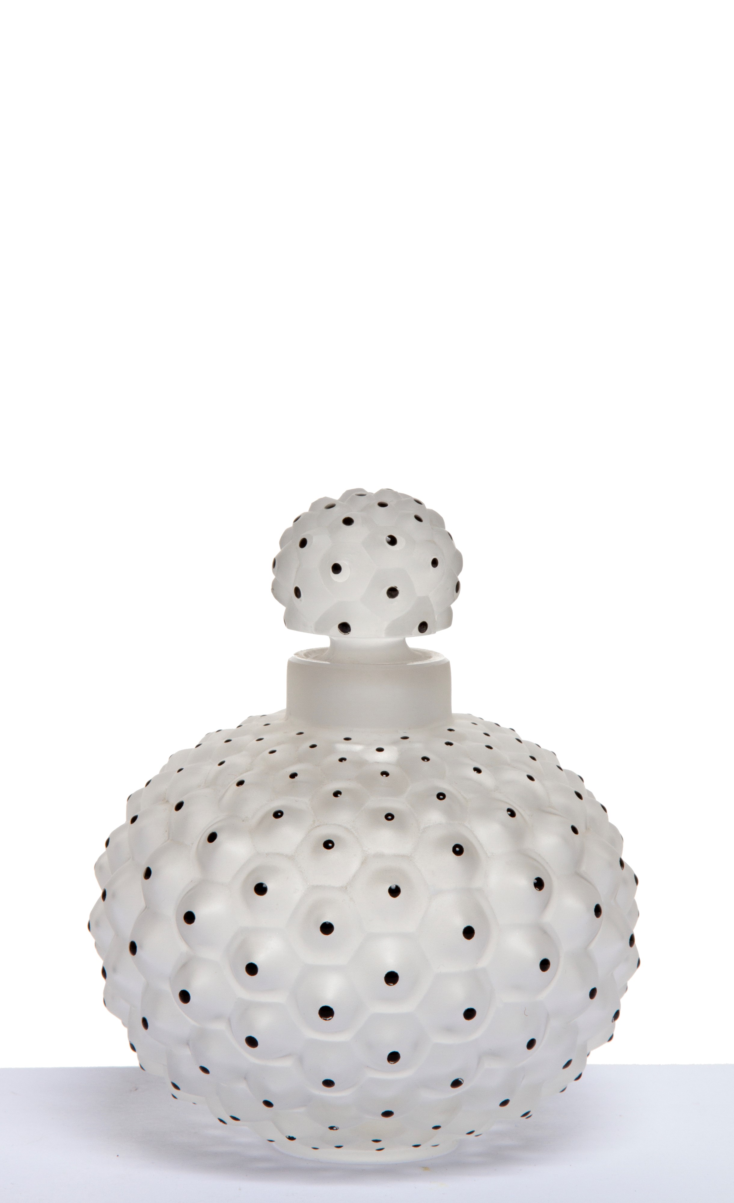 LALIQUE, Ampolla porta profumo in vetro decorato