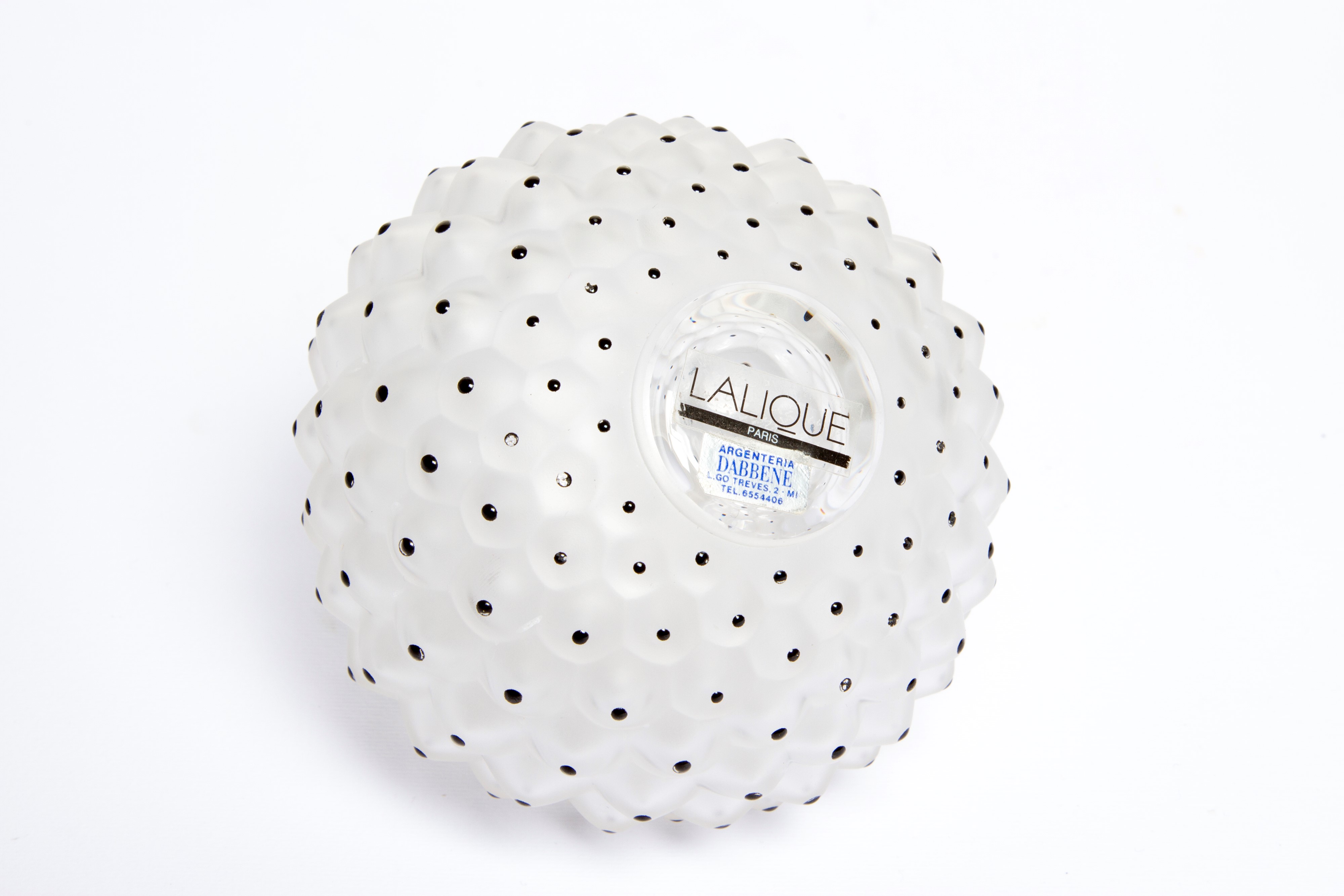 LALIQUE, Ampolla porta profumo in vetro decorato