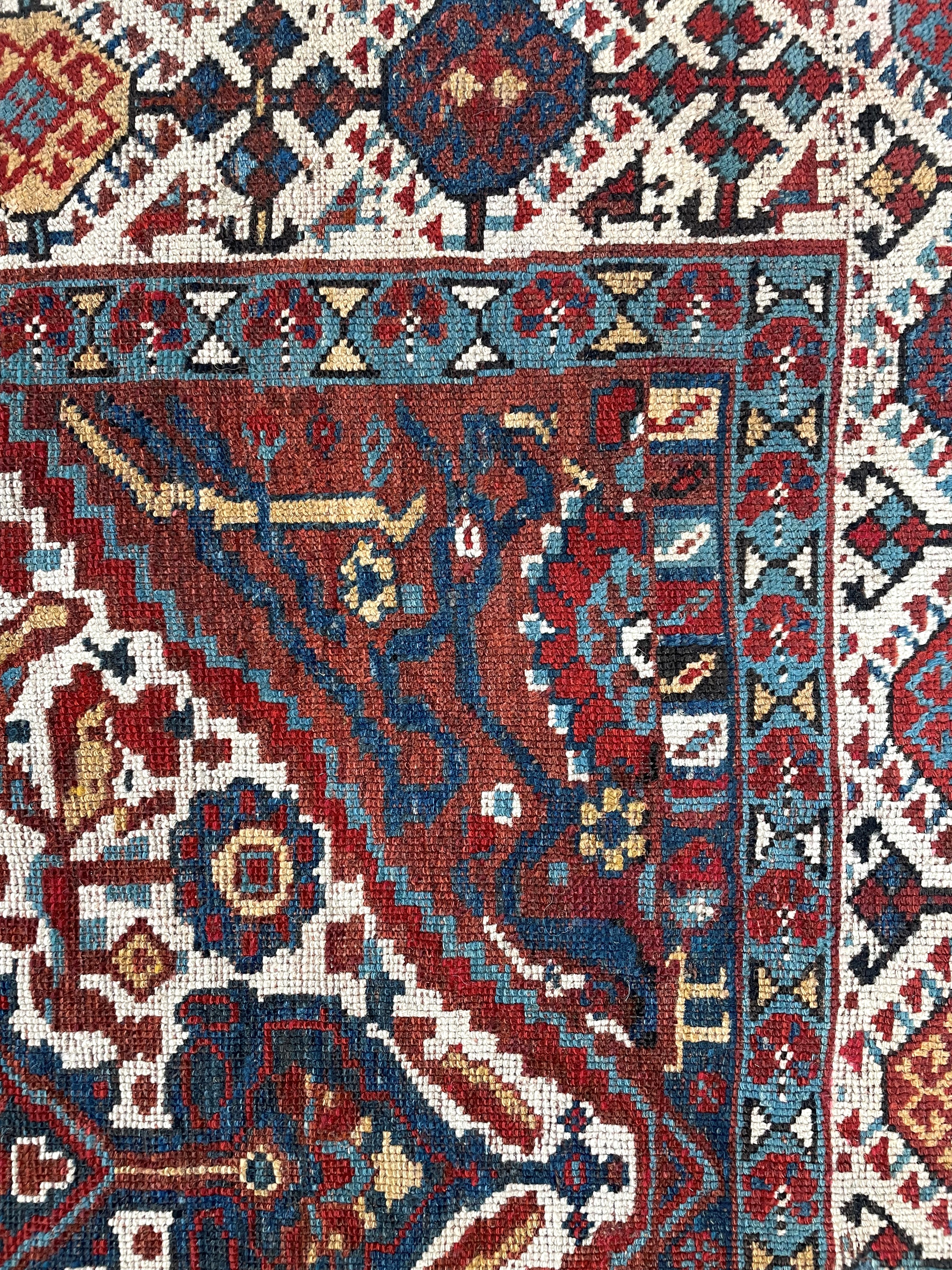 Tappeto Qashqai, Persia, Fine XIX secolo, 222x155 cm circa