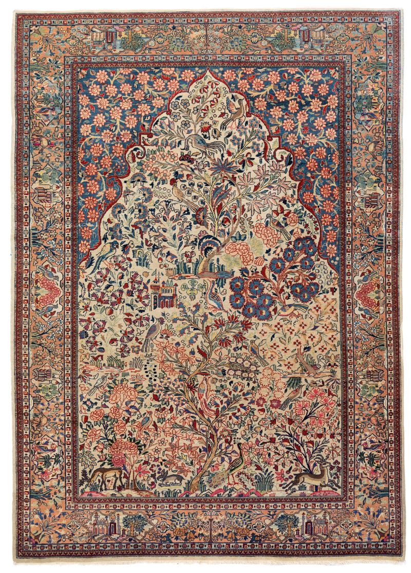 Tappeto Kashan, disegno albero della vita, Persia, circa 1900