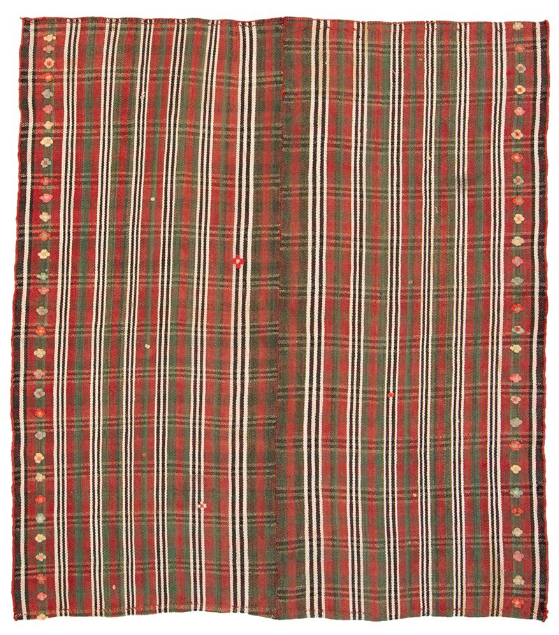 Jajim, Area Lorestan, Persia, Metà XIX secolo, Tessuto in lana naturale non tinta, 170x150 cm ca.