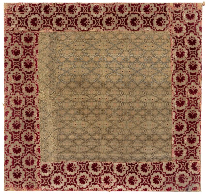 Pannello in tessuto italiano e velluto veneziano, XVII secolo