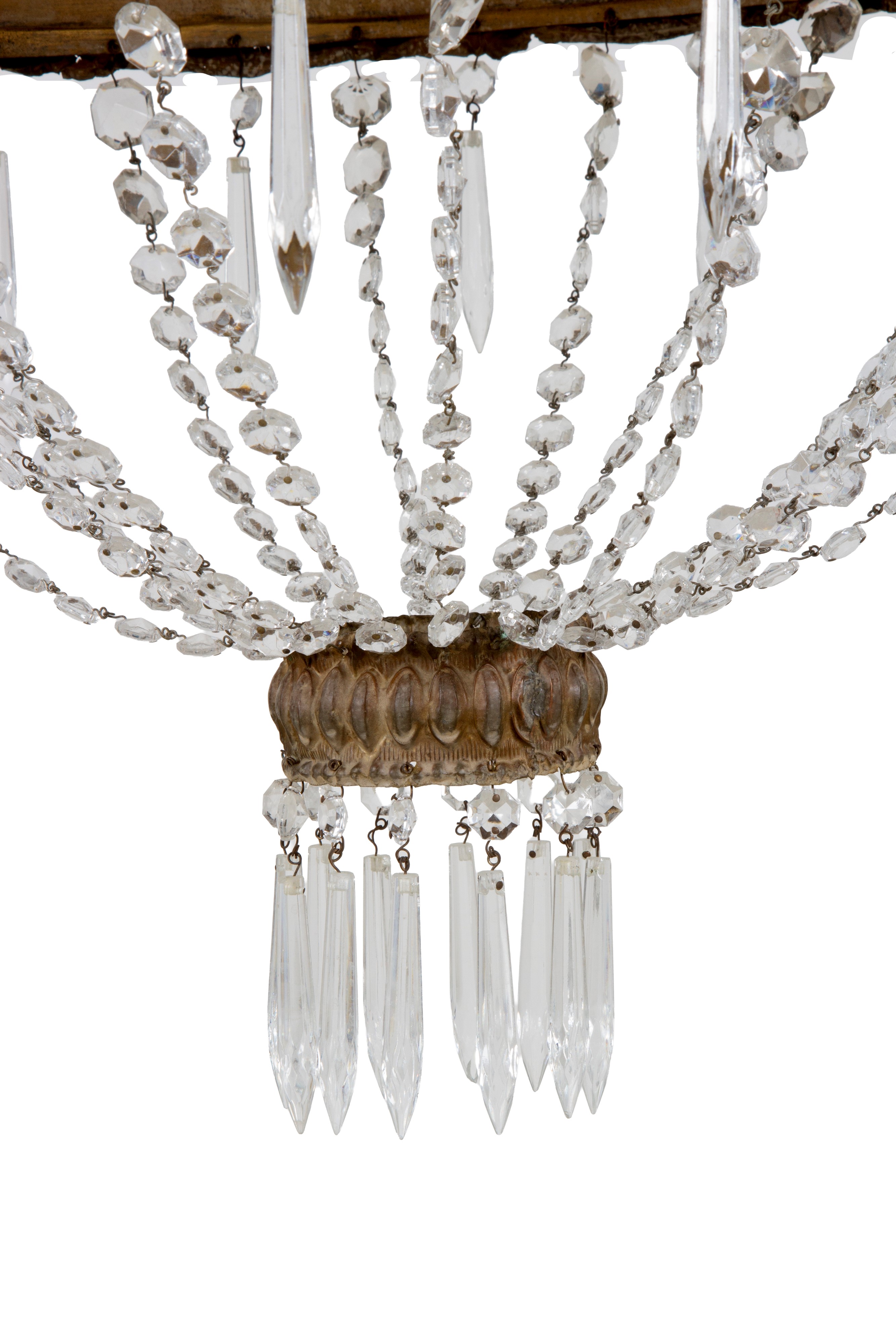 Lampadario a mongolfiera, diciotto luci su due palchi, Toscana, XIX secolo