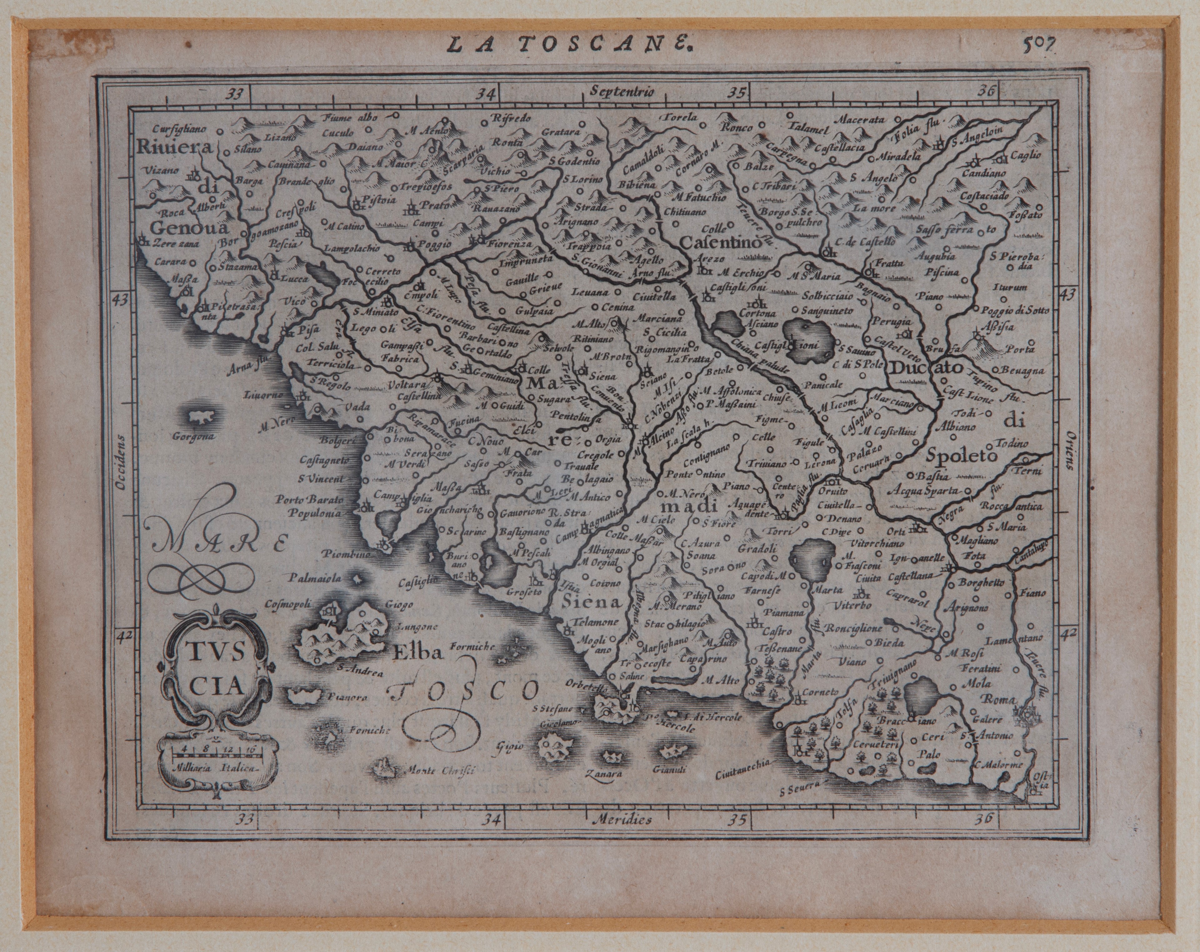 Tre carte geografiche della Lombardia, Toscana e Isola d'Elba, XIX secolo