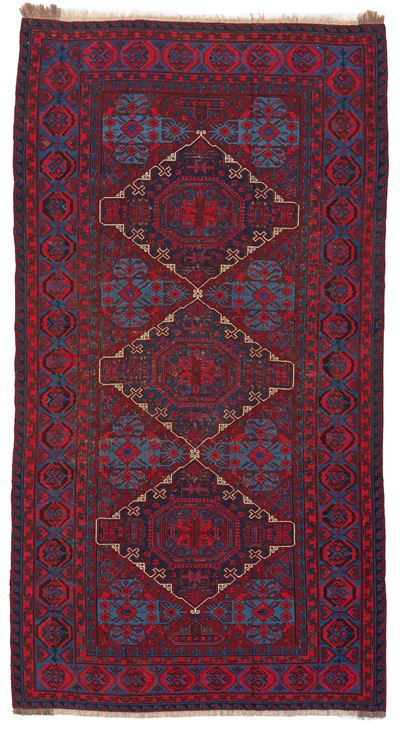 Tappeto Sumack Area Kuba, Caucaso, Inizi XX secolo, 340x180 cm