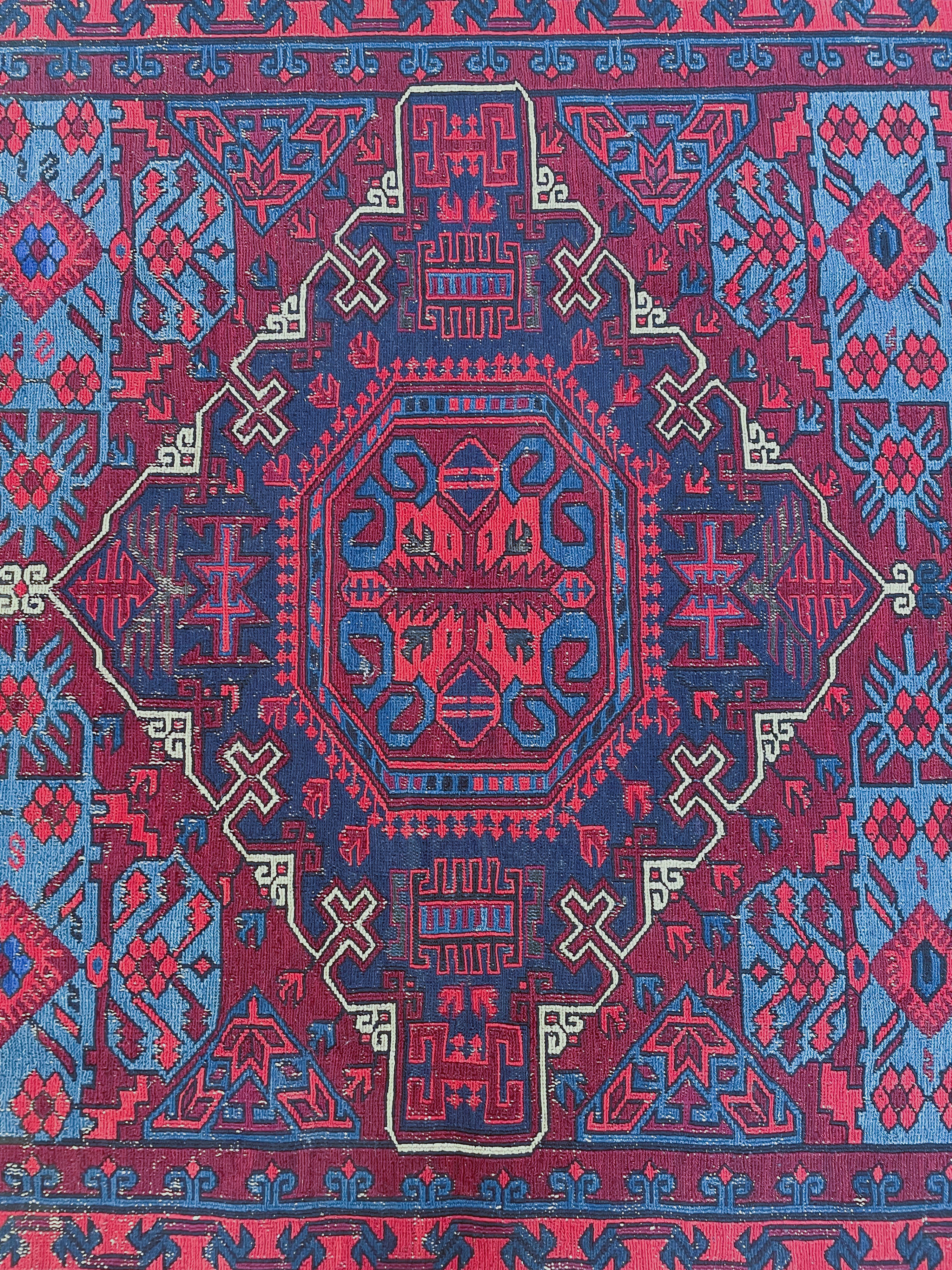 Tappeto Sumack Area Kuba, Caucaso, Inizi XX secolo, 340x180 cm