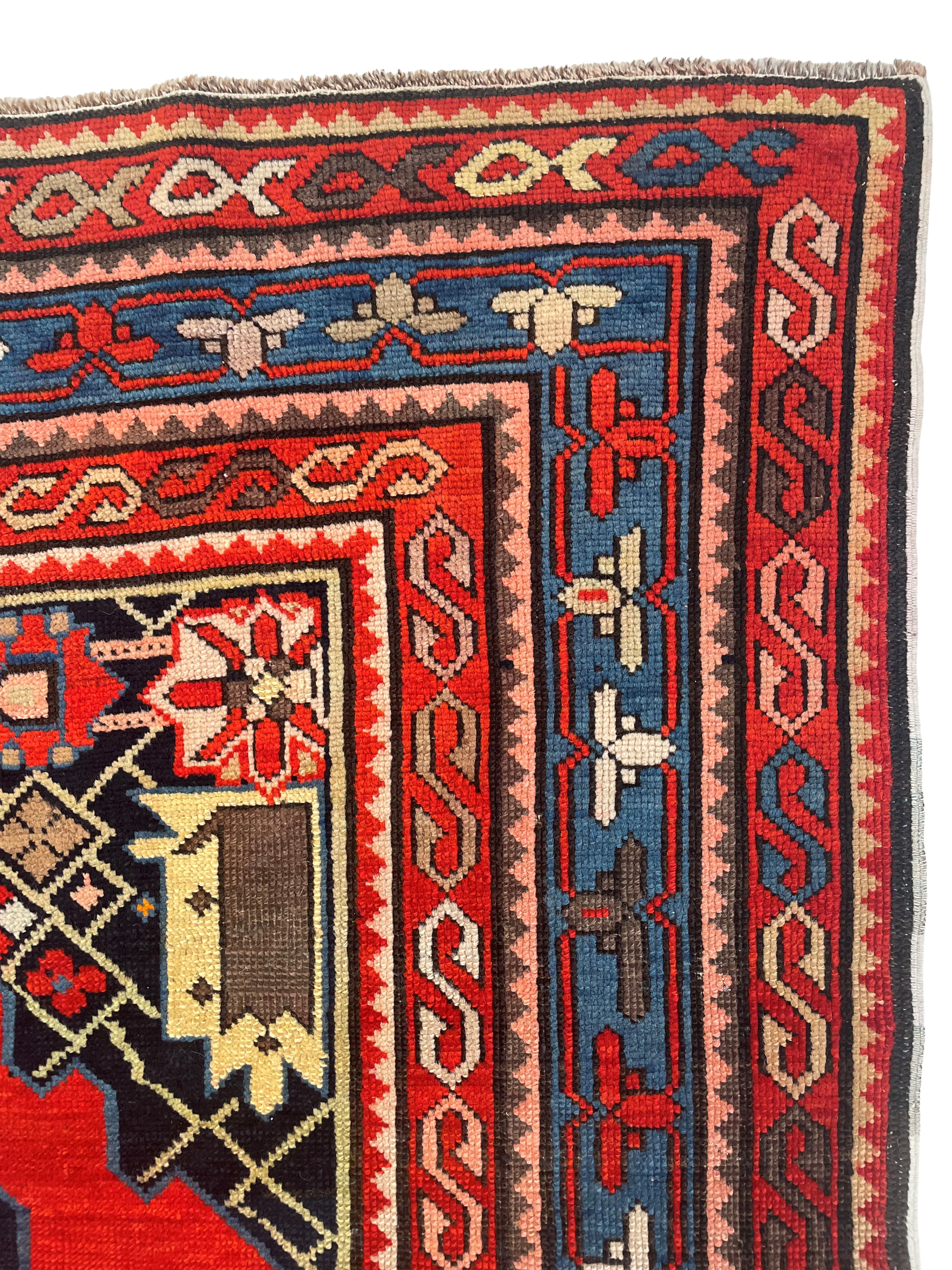 Tappeto Karabagh, Caucaso, circa 1900, 342x130 cm
