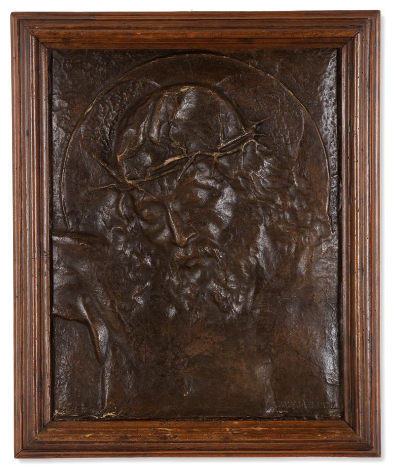 COGLIATI P.C.E, Pannello in papier-mâché raffigurante “Cristo”