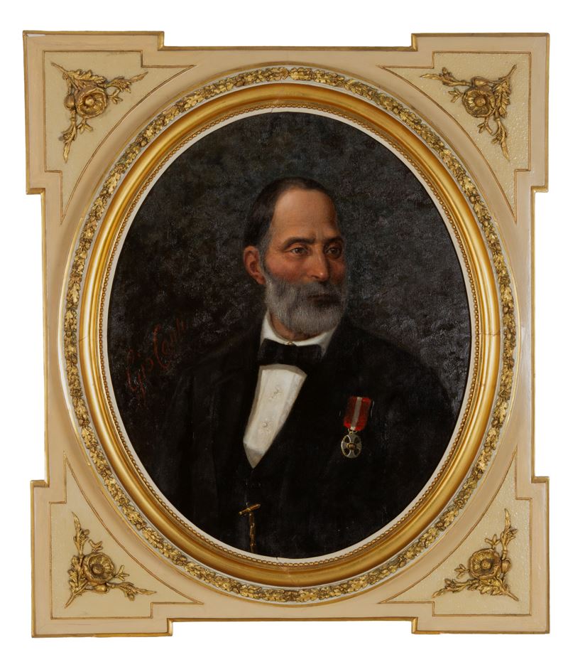 GIO. CONTI, Gentiluomo - Dipinto olio su tela