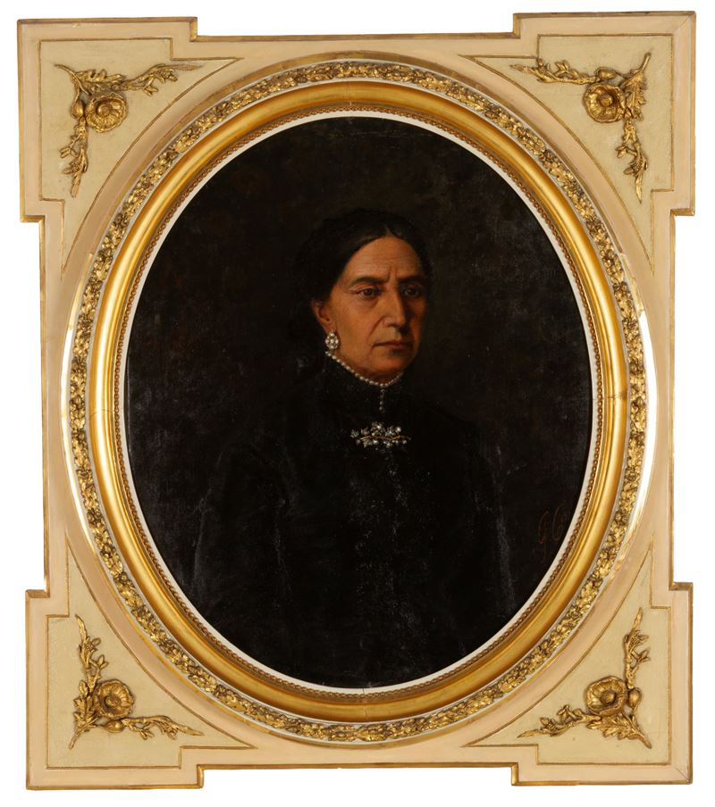 G. Conti, Gentildonna, olio su tela