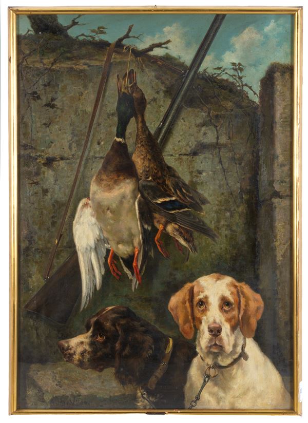 Painting "GAME WITH HOUNDS"