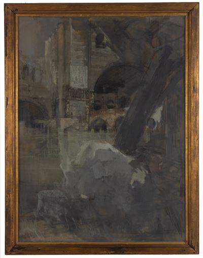 Studio preparatorio per 'Il Dominatore', tempera su carta applicata su tela