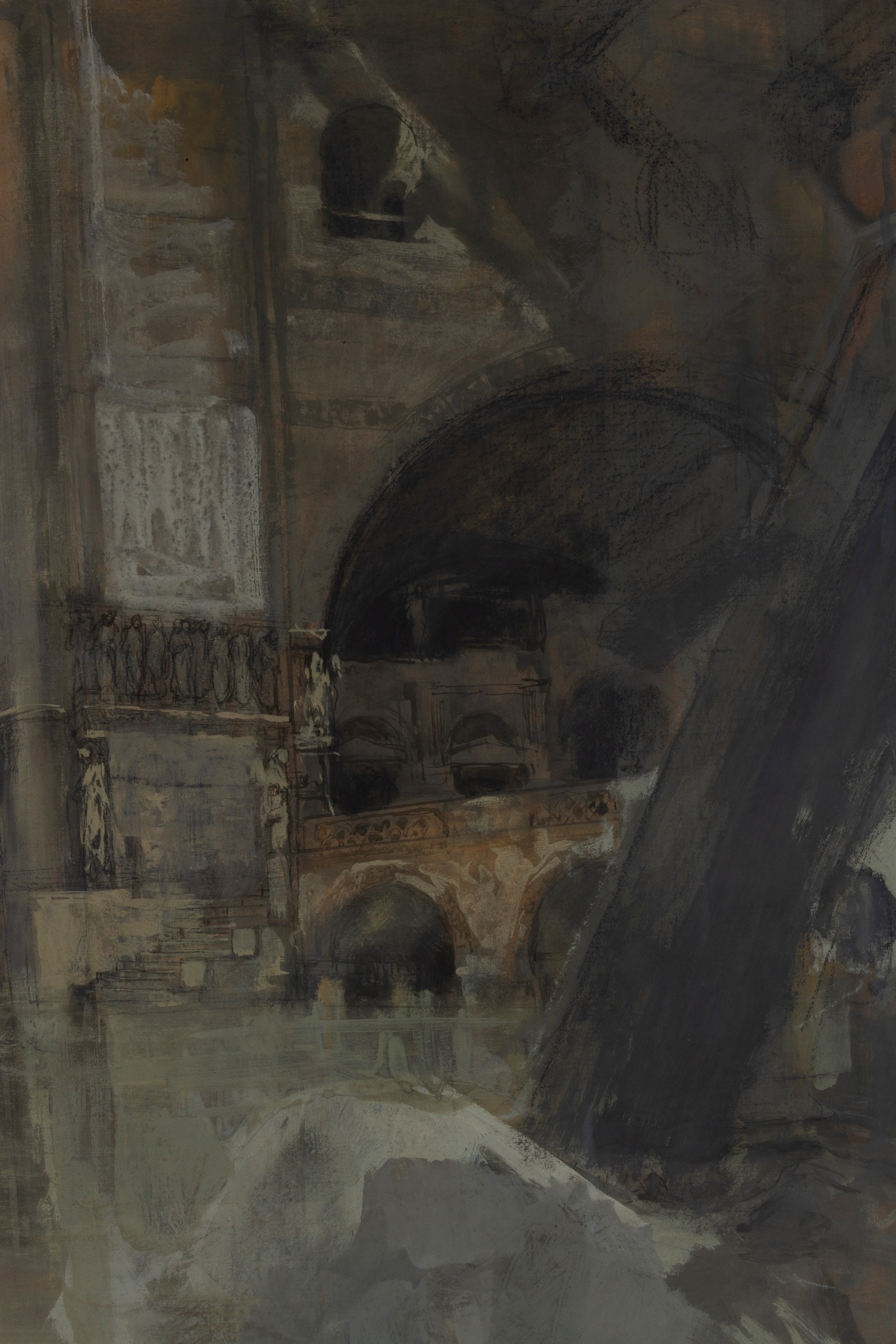 Giuseppe Mentessi - Studio preparatorio per 'Il Dominatore', tempera su carta applicata su tela