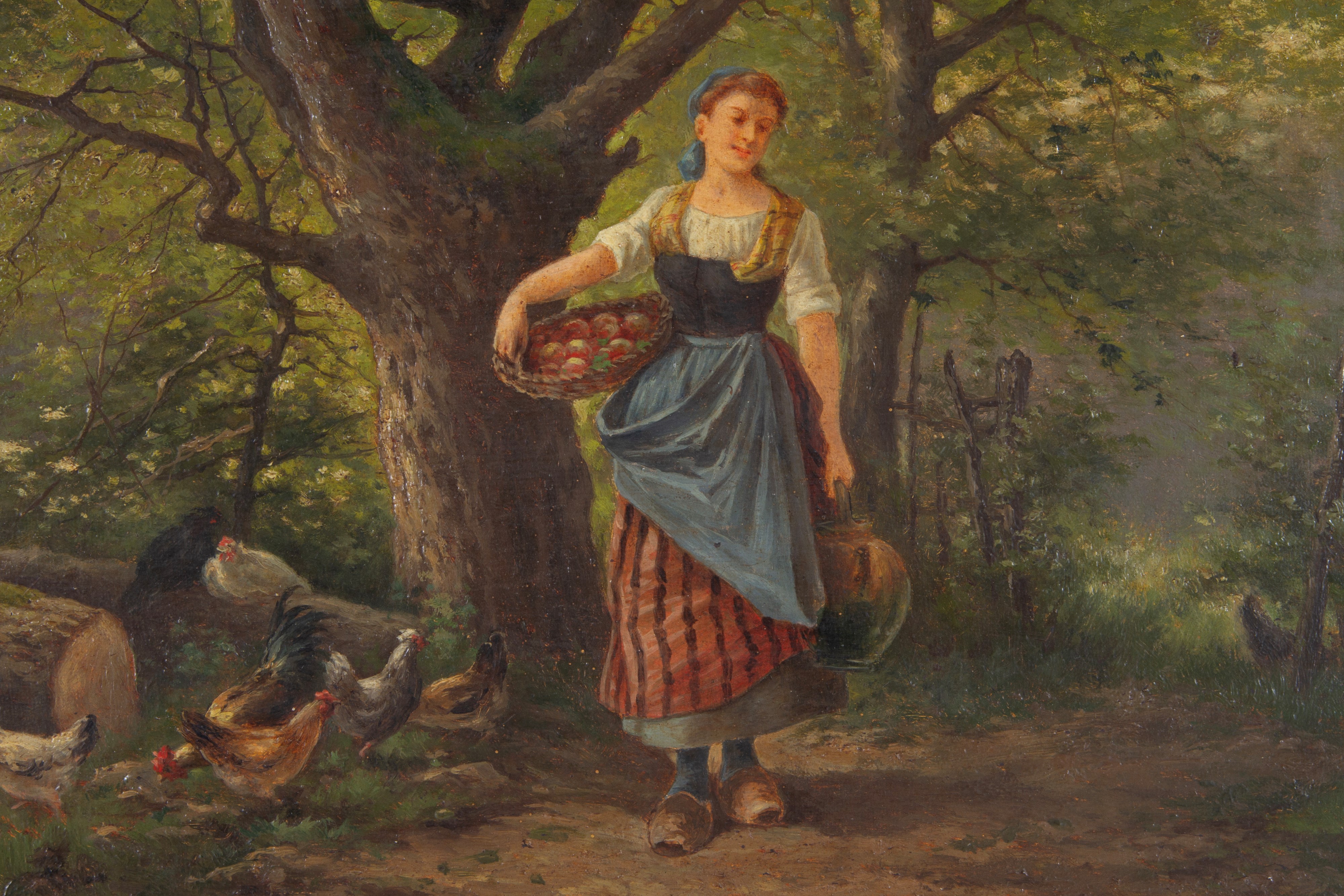 FONBESTASS, Contadina - dipinto olio su tavoletta