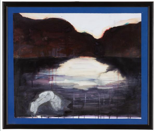 ADELITA  HUSNI-BEY - Mixed media "DIVE IN THE LAKE"