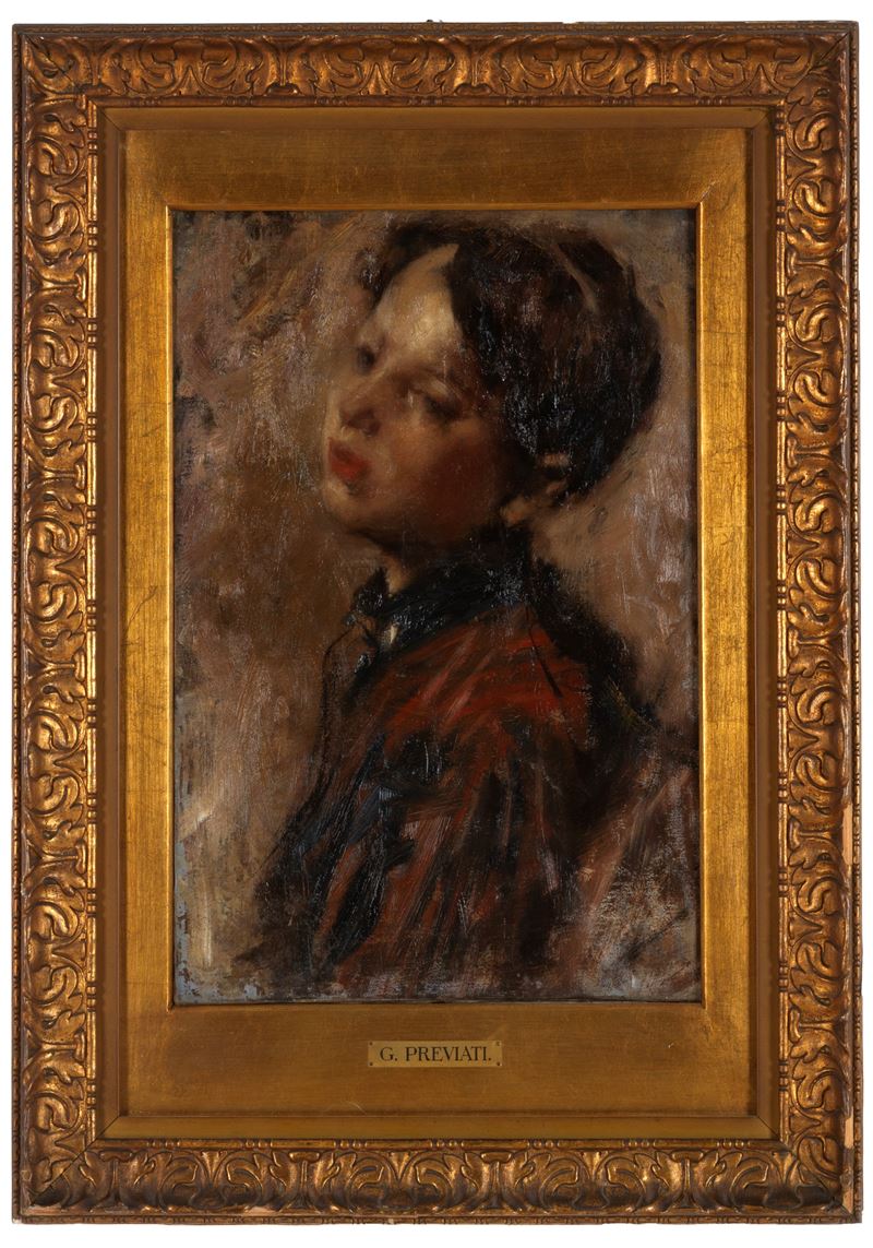 Gaetano Previati - Fanciulla, olio su tela