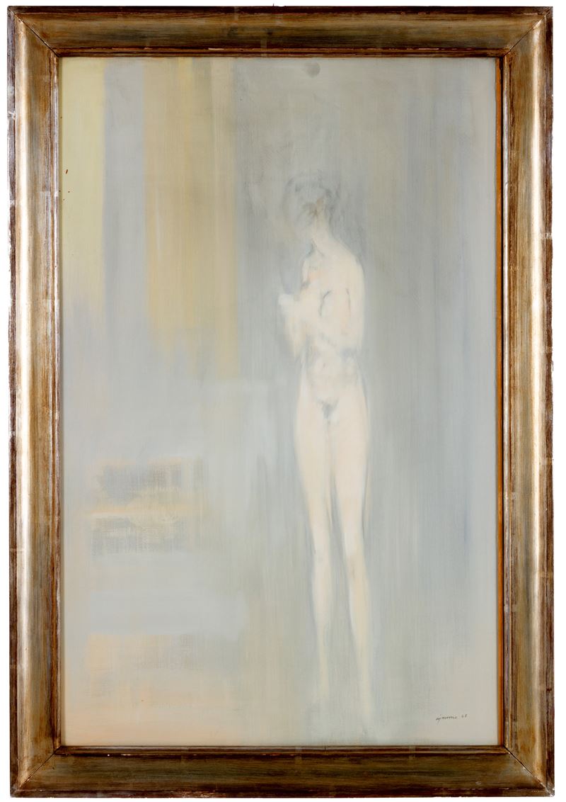 Giuseppe Ajmone - Nudo, olio su tela, 68