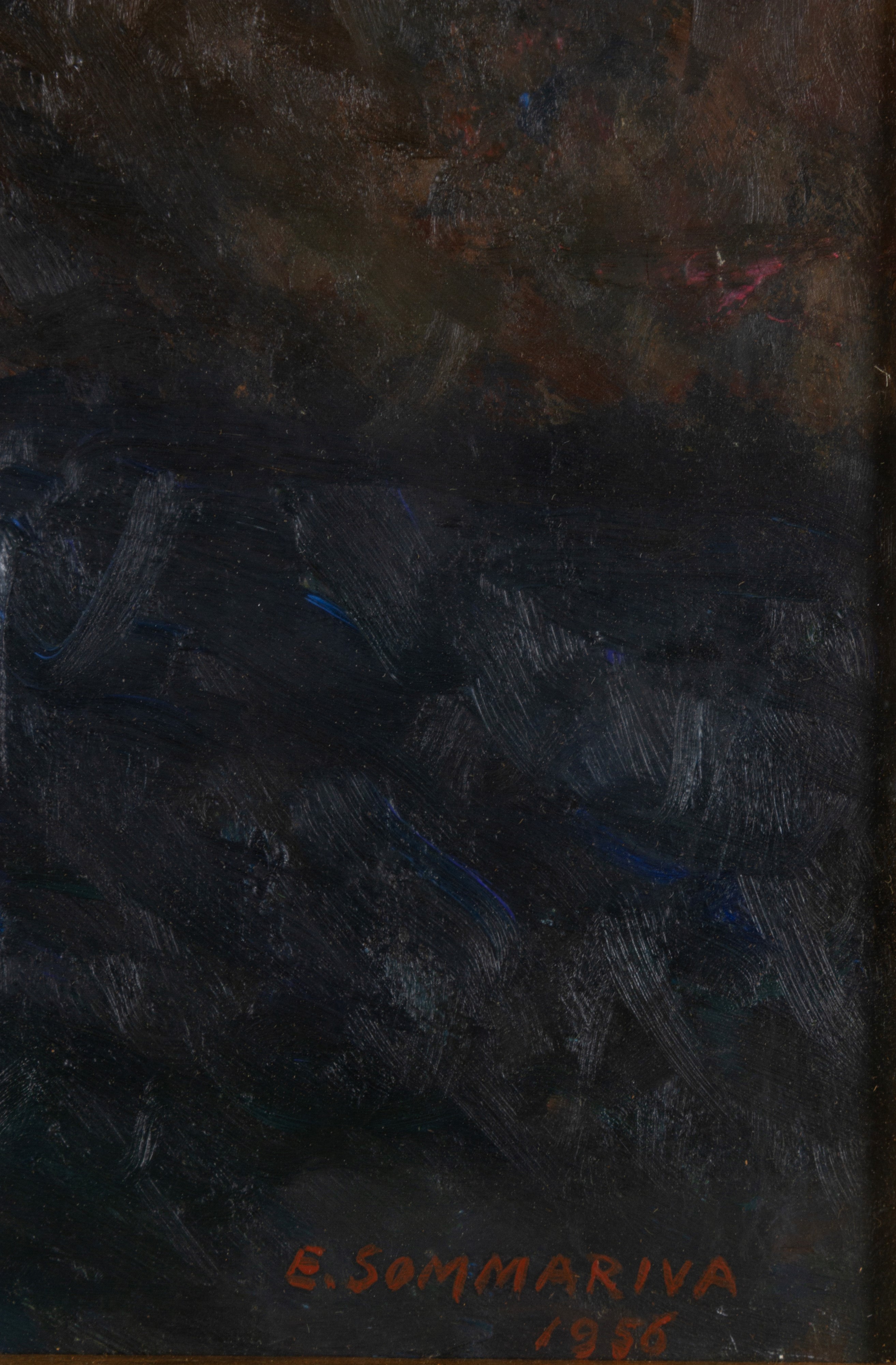 Emilio Sommariva - Vaso di fiori, olio su tavoletta, 1956