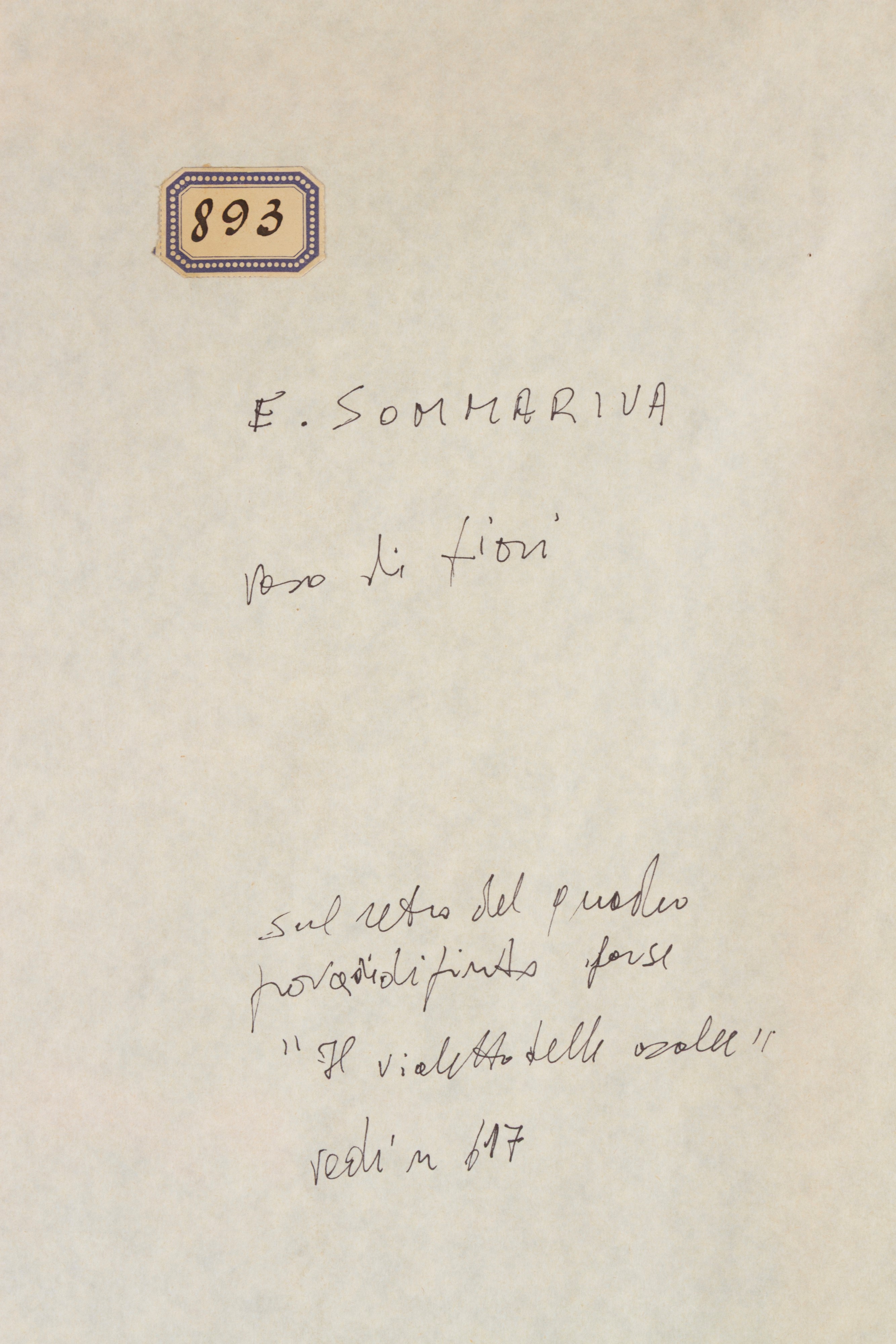 Emilio Sommariva - Vaso di fiori, olio su tavoletta, 1956