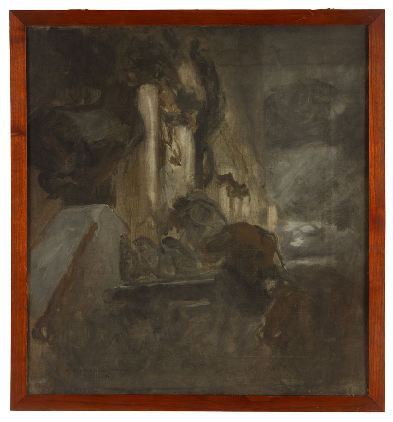 Giuseppe Mentessi - Domenica delle Palme, tempera su tela