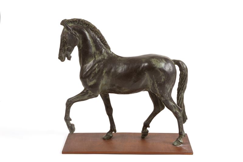 Scultura in metallo patinato, 'CAVALLO'