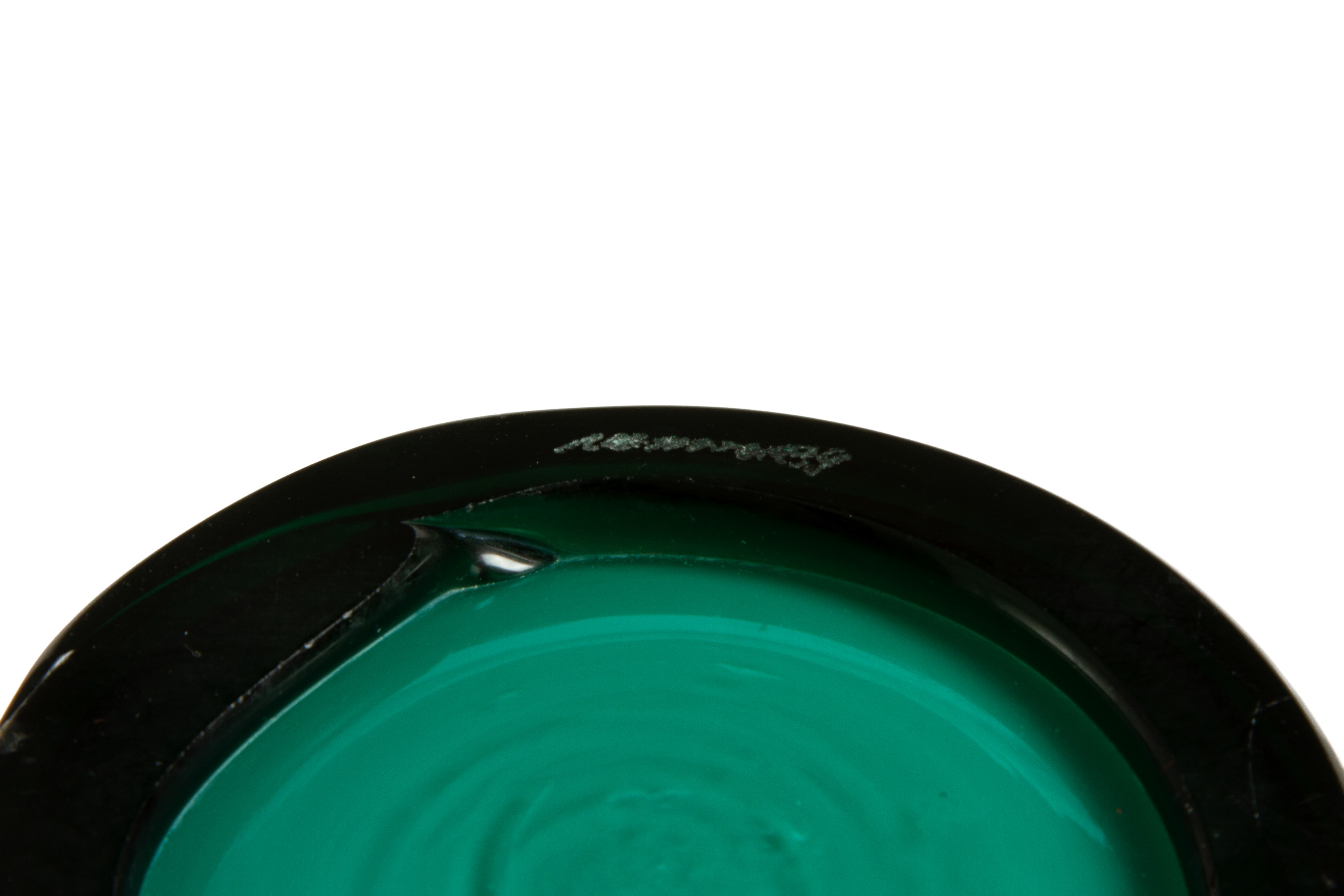 VENINI, Vaso opalino in vetro turchese, altezza 29 cm