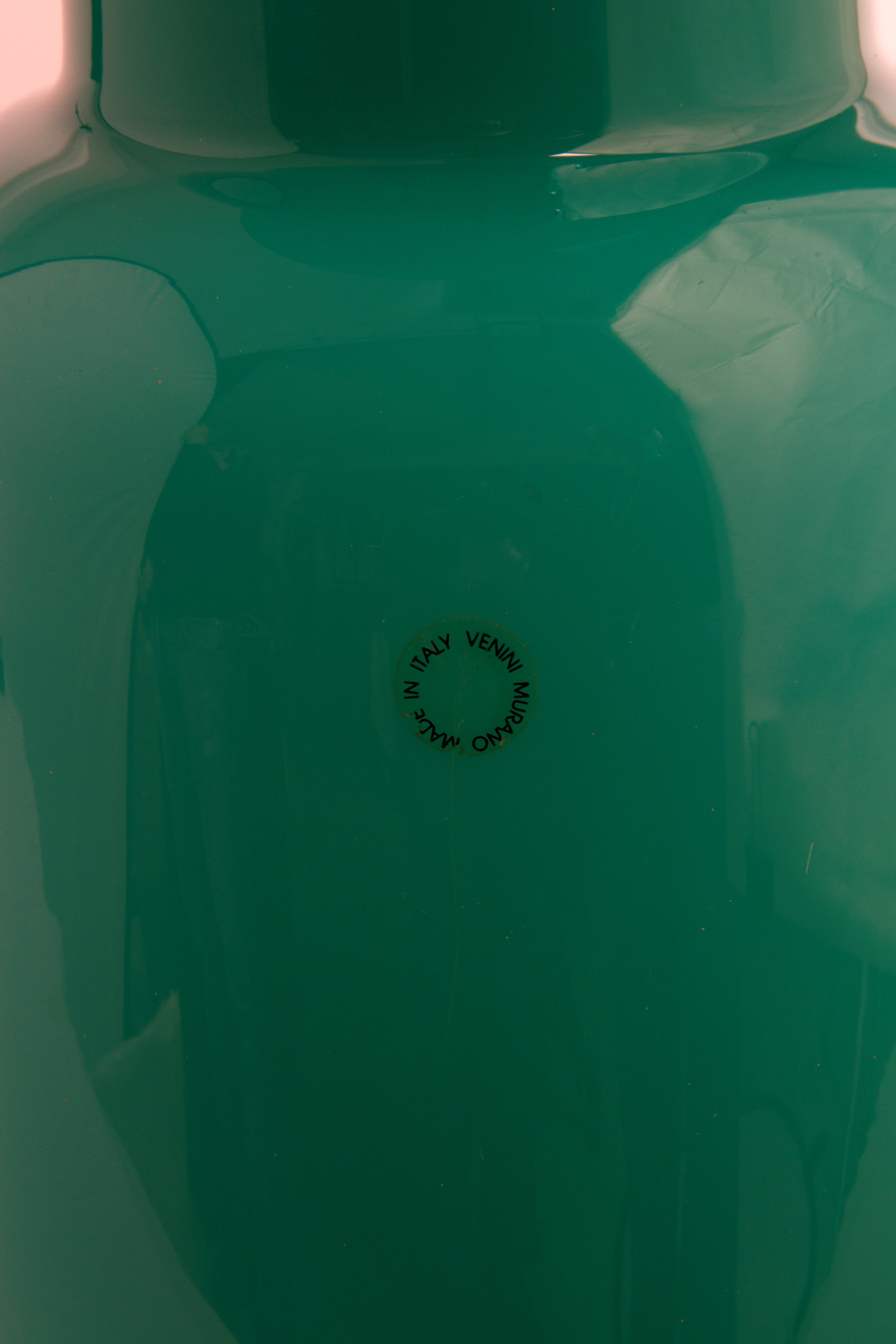 VENINI, Vaso Opalino in vetro turchese, 1993
