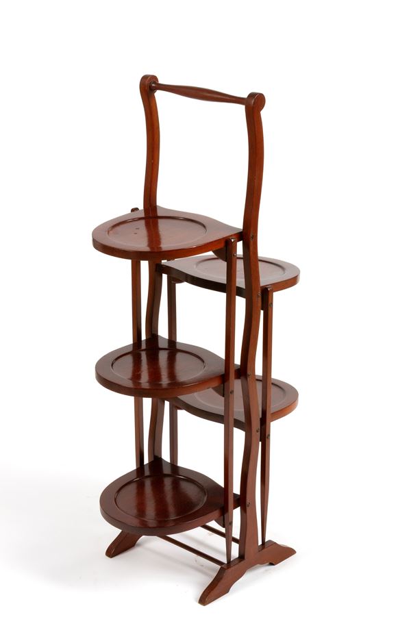 Folding wooden etagere