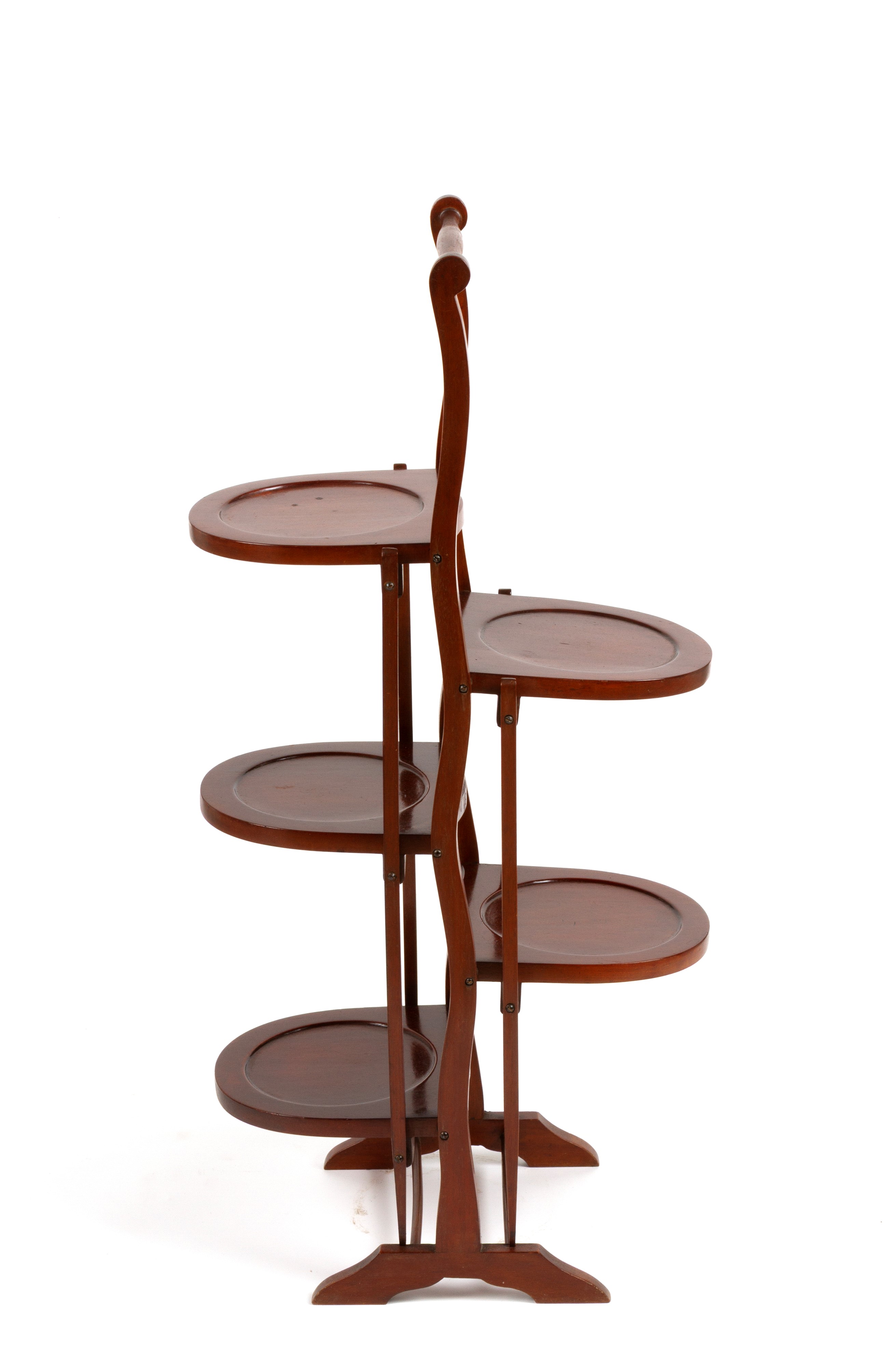 Etagère pieghevole in legno, cinque ripiani, XIX secolo