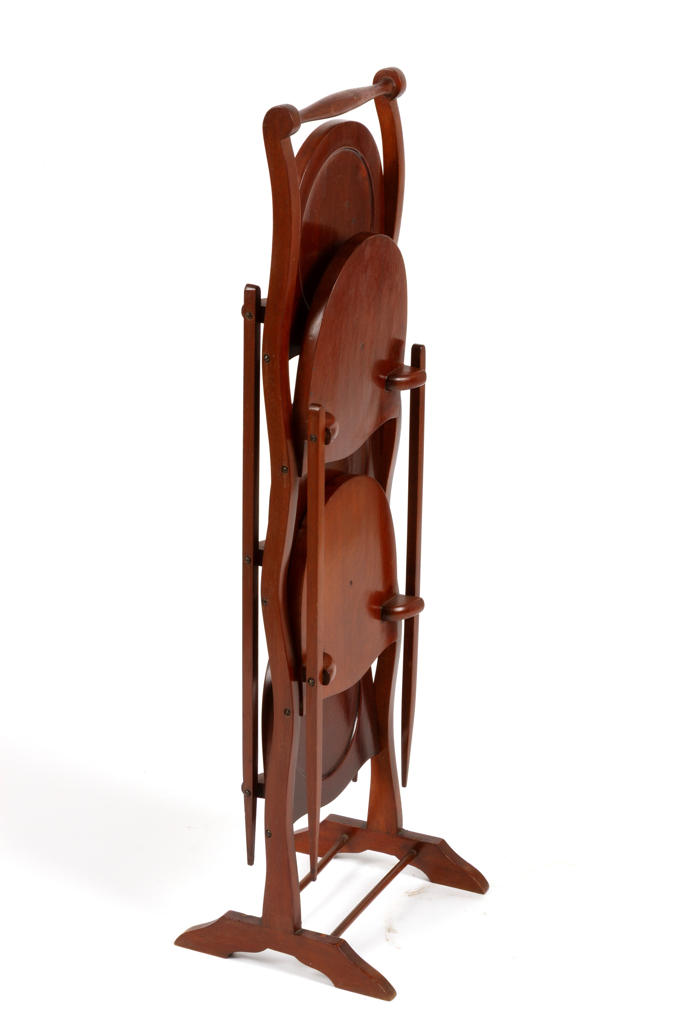 Etagère pieghevole in legno, cinque ripiani, XIX secolo