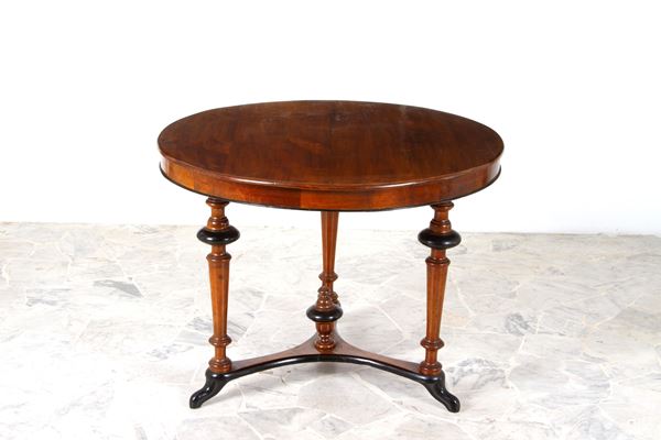 Coffee table with legs joined by crosspieces