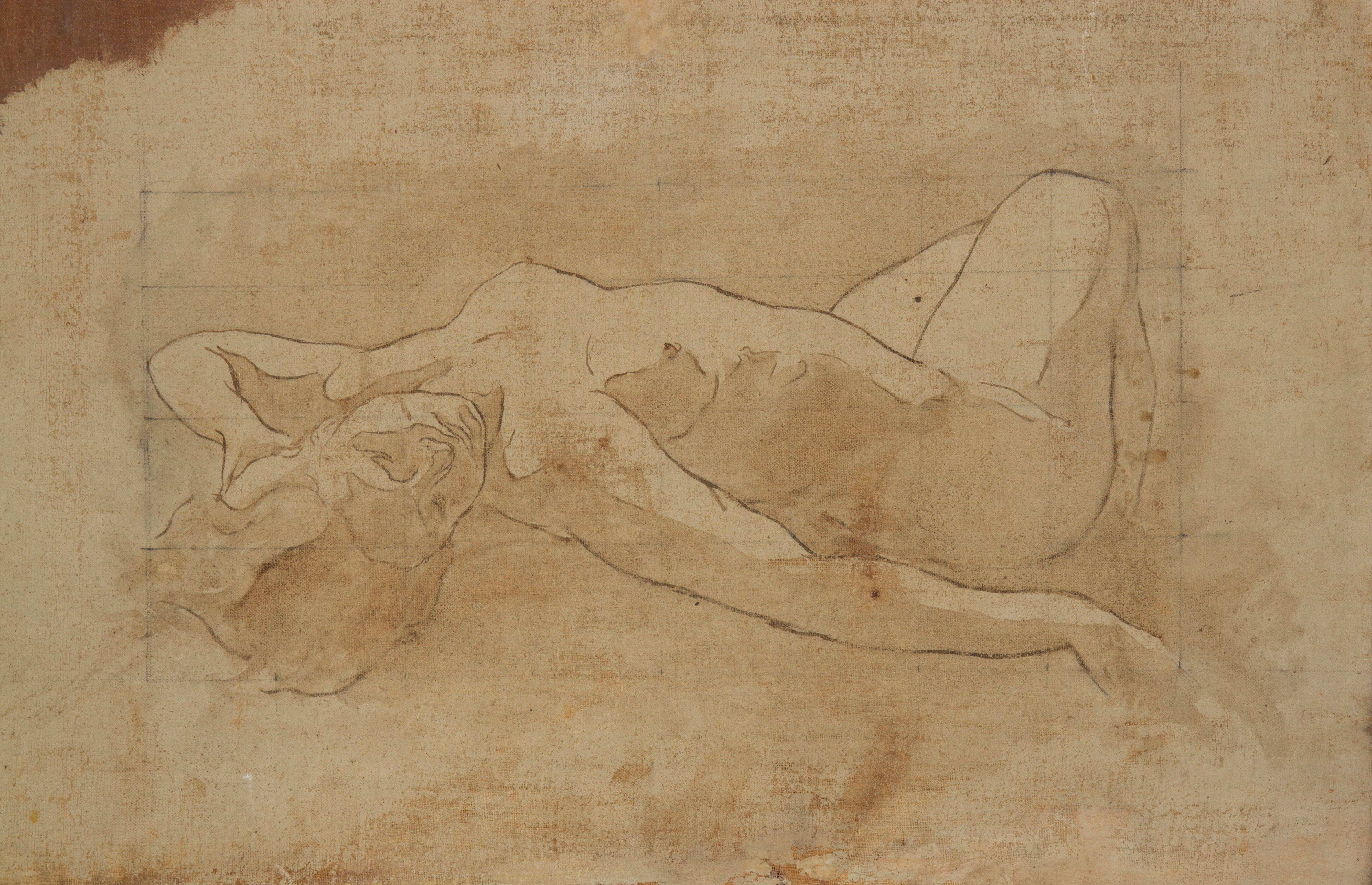Autore sconosciuto, Bozzetto 'Nudi Femminili', olio su tela