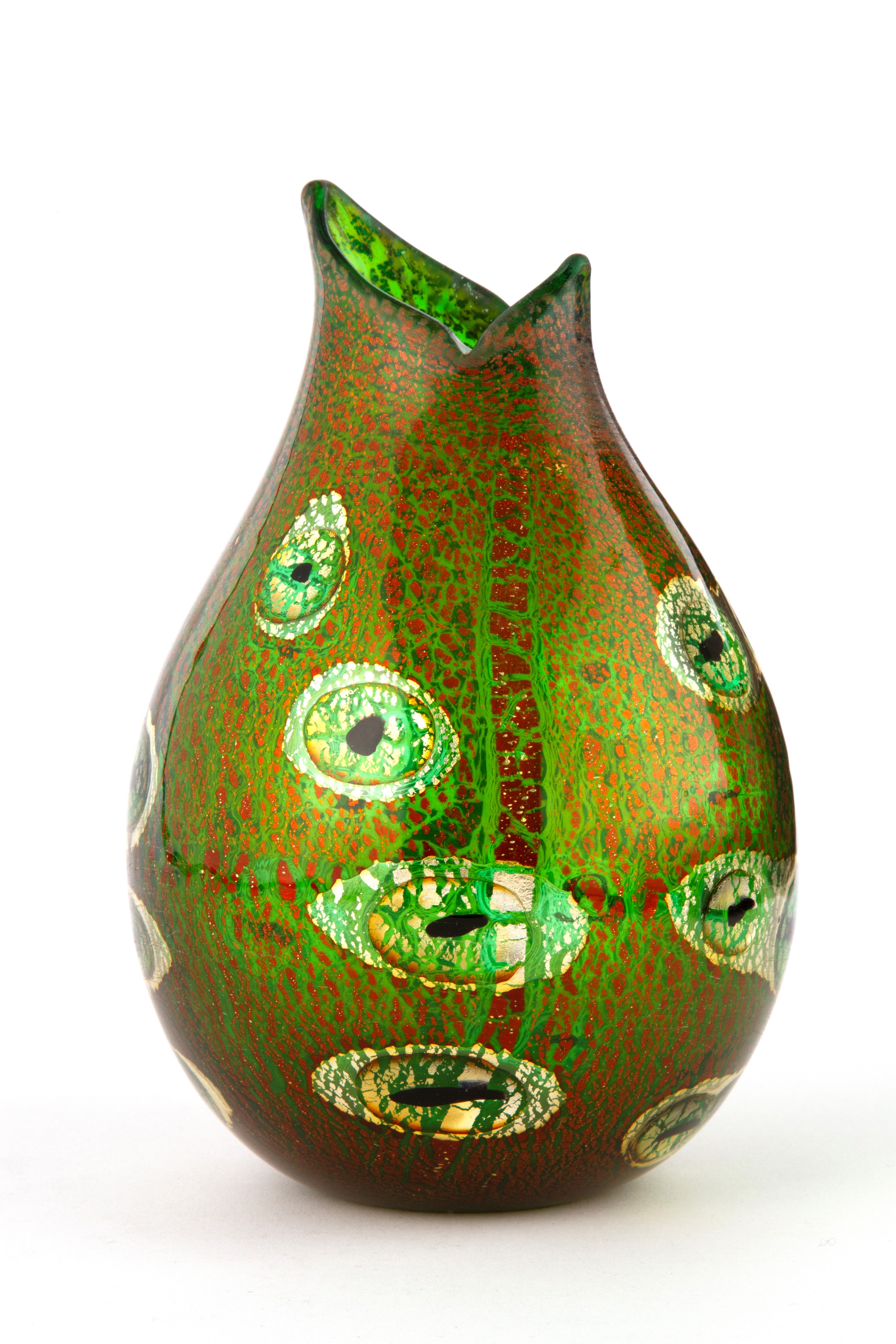 Giulio Radi - Vaso a Reazioni Policrome in vetro soffiato A.V.E.M., 1952