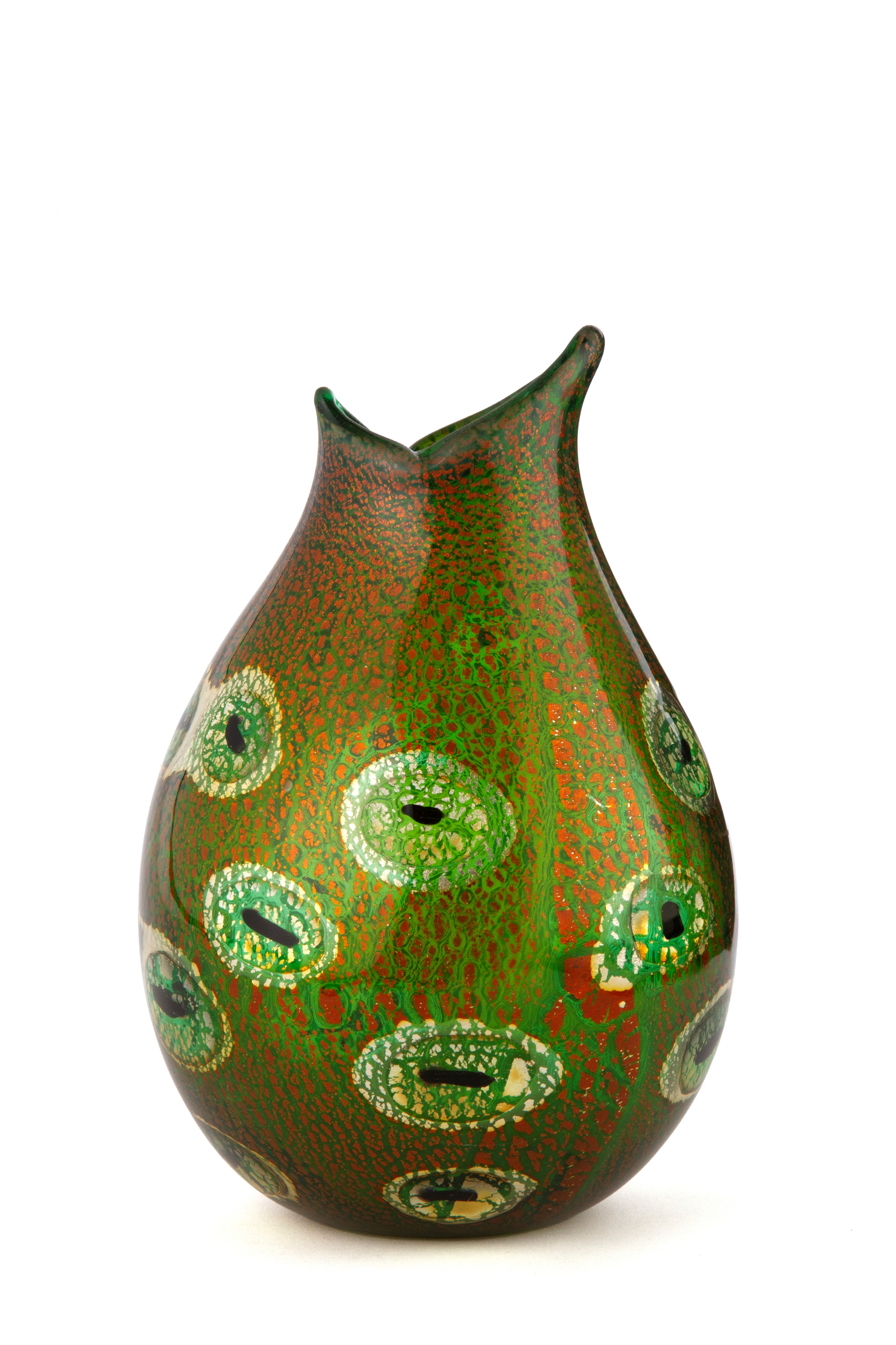 Giulio Radi - Vaso a Reazioni Policrome in vetro soffiato A.V.E.M., 1952