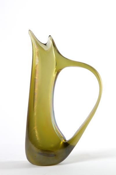 Vaso Ansa Volante in vetro sommerso
