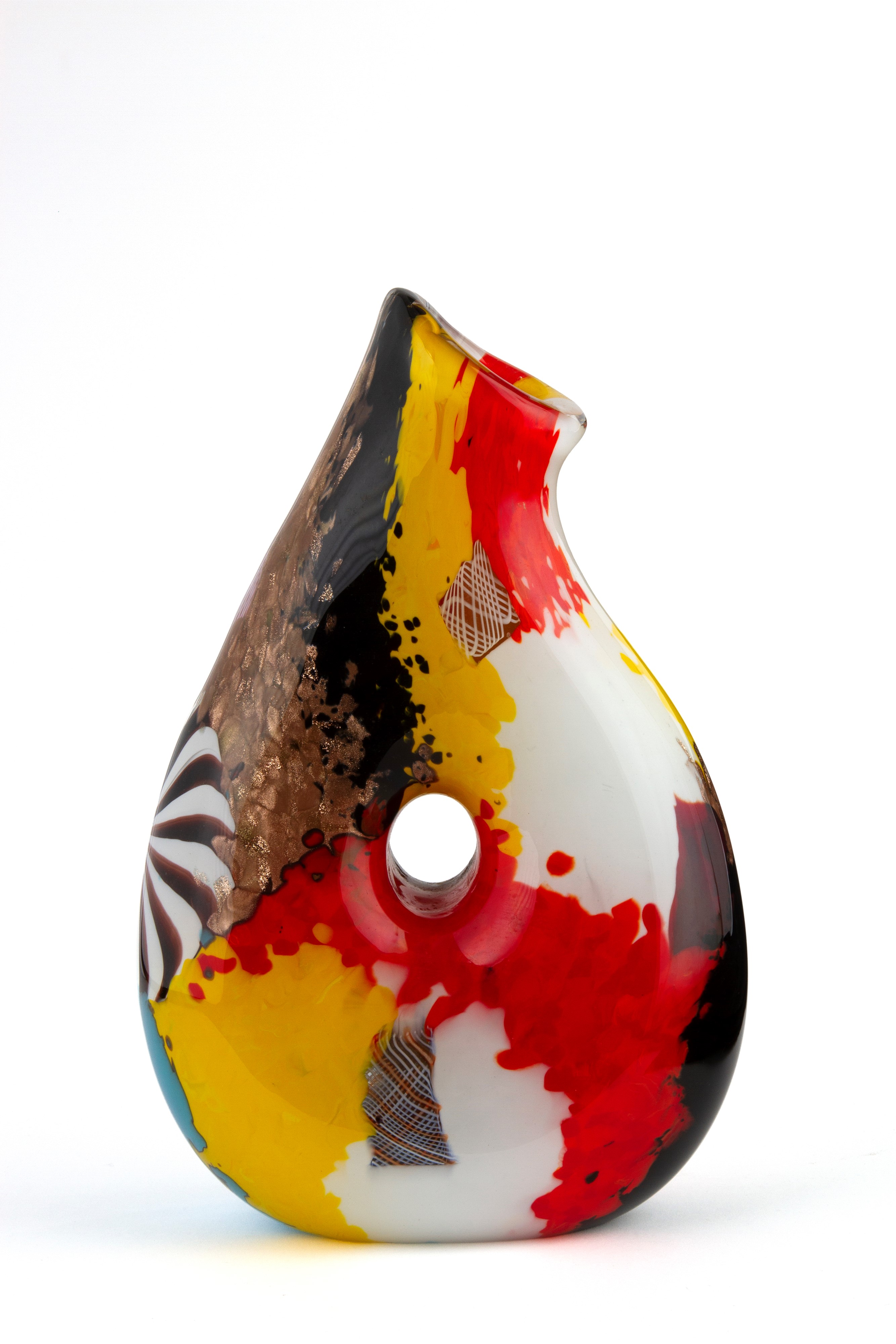 Dino Martens - Vaso Oriente in vetro a graniglia con decorazione a murrina stellata