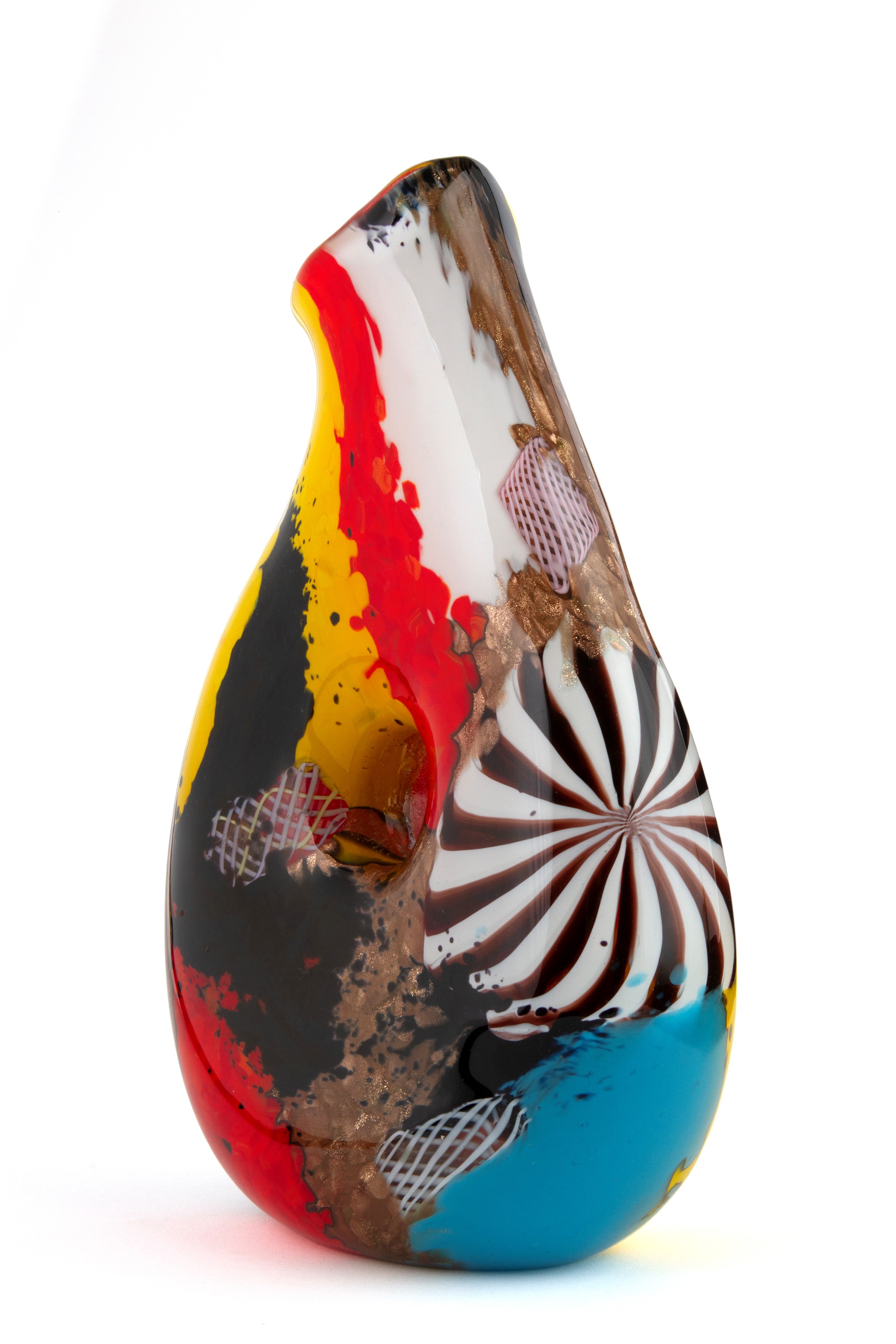 Dino Martens - Vaso Oriente in vetro a graniglia con decorazione a murrina stellata