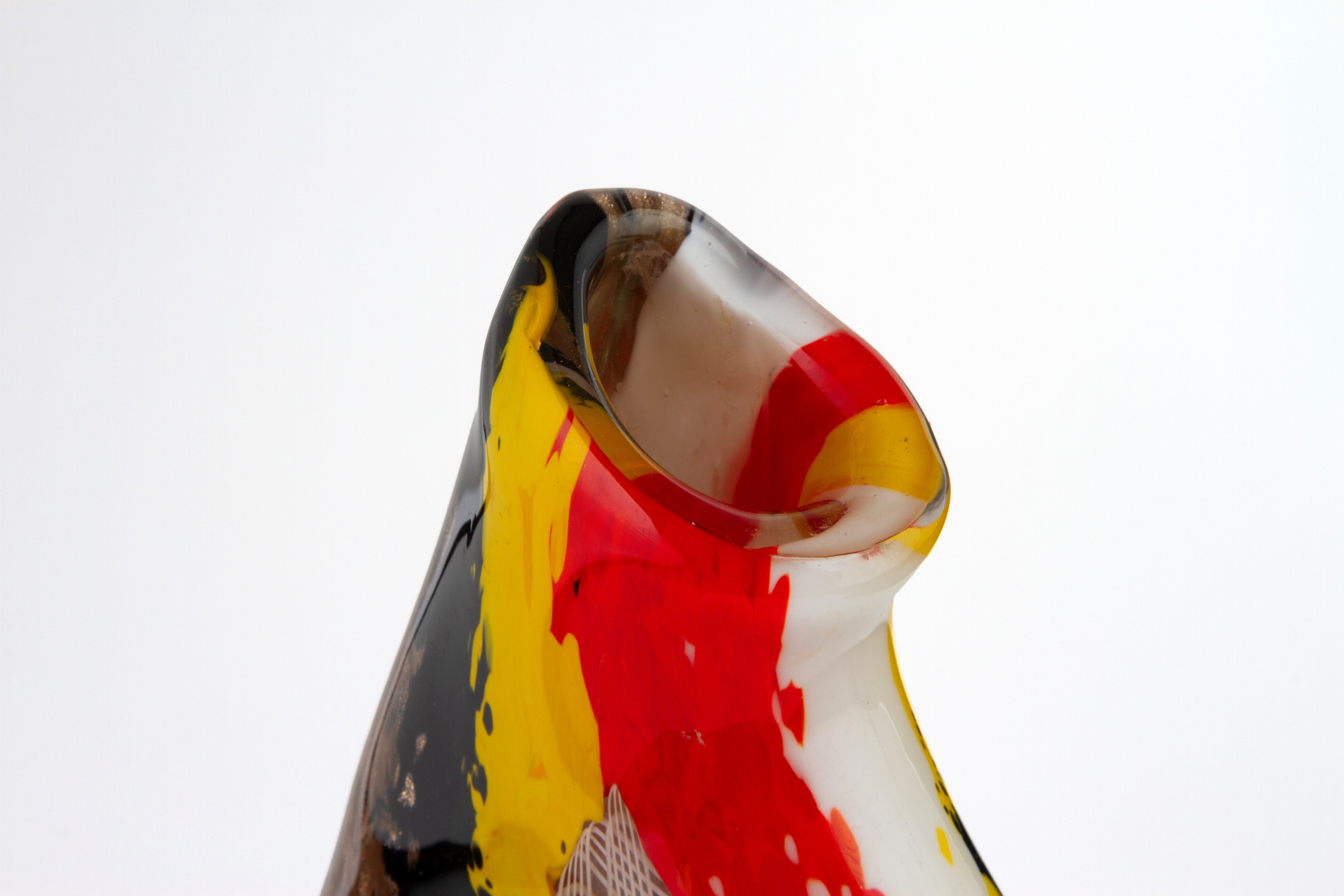 Dino Martens - Vaso Oriente in vetro a graniglia con decorazione a murrina stellata