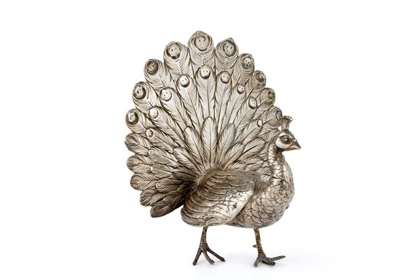 Pavone in argento
