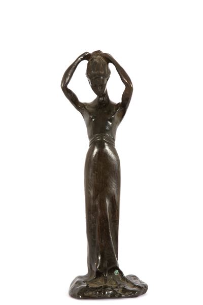 Scultura 'LA POSA', bronzo patinato