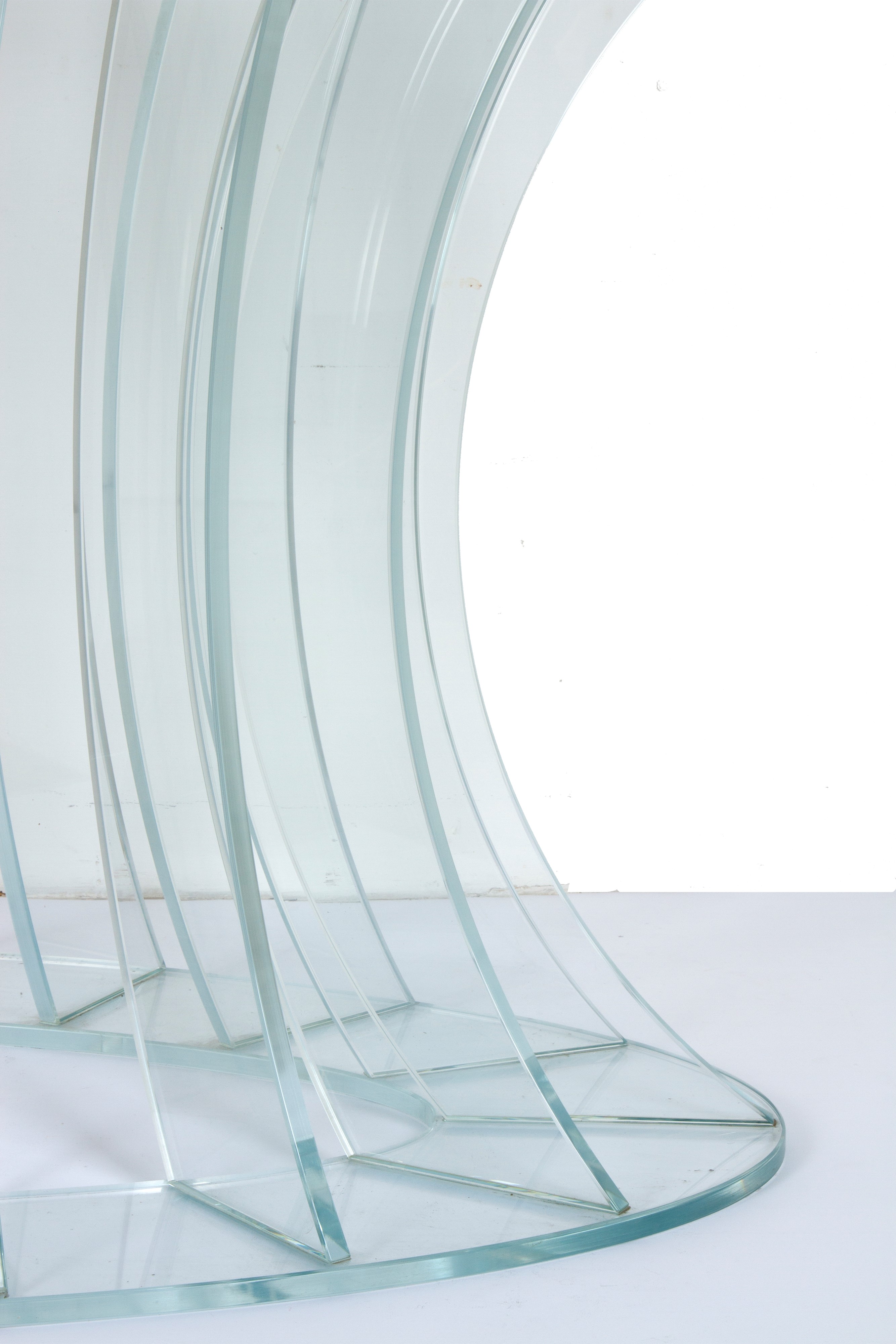 Cristal Art (attr.), Tavolo ovale in cristallo
